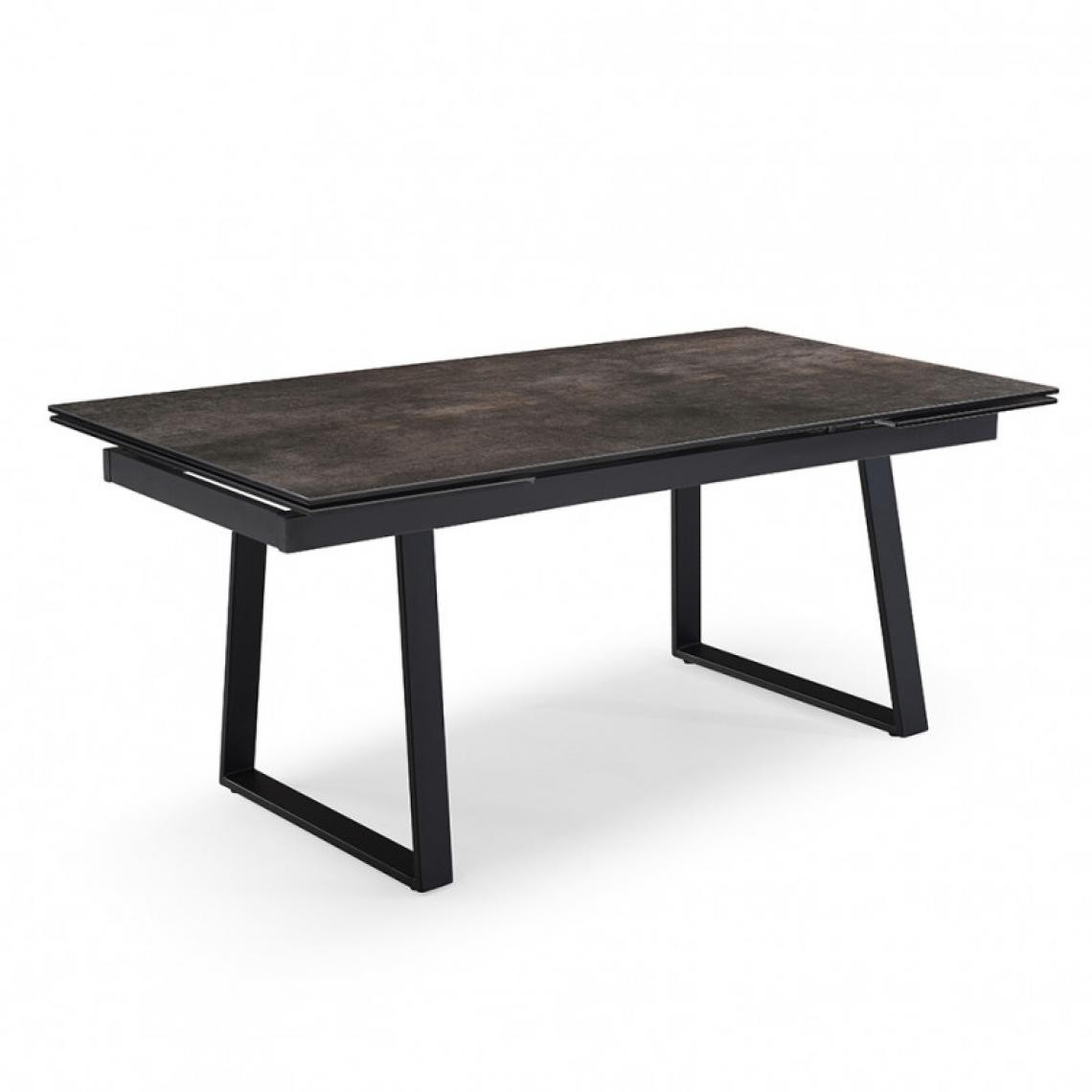 Meubletmoi - Table extensible 160/240 cm céramique gris vieilli pied luge - MAINE 02 - Tables à manger