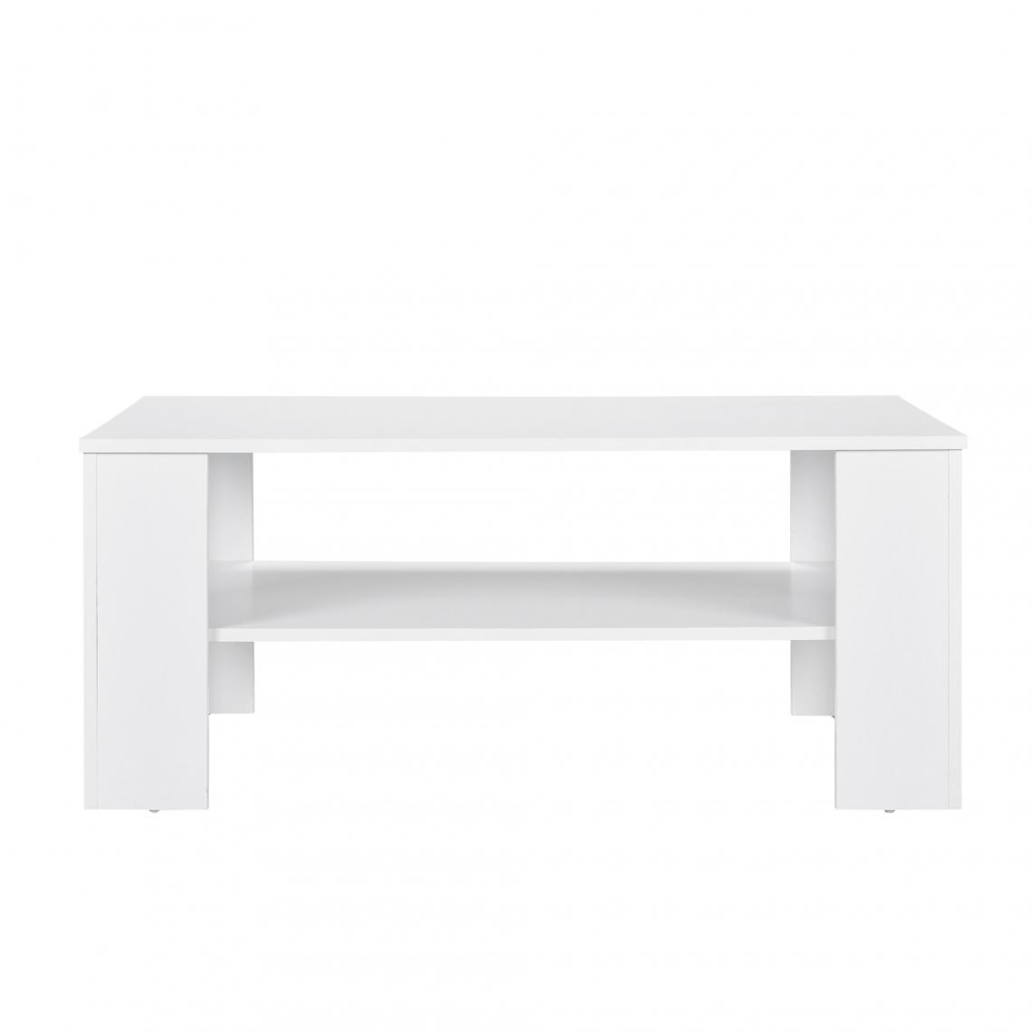 Helloshop26 - Table basse de salon salle de séjour table d'appoint avec rangement 100 x 60cm blanc 03_0004299 - Tables basses