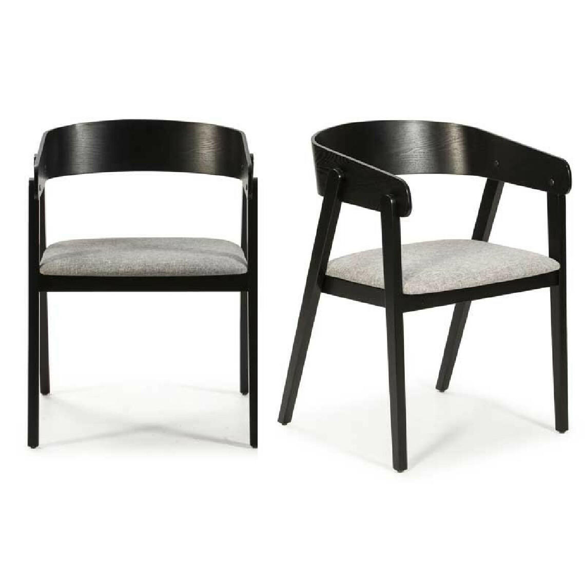 Tousmesmeubles - Duo de chaises Noyer Noir - SOMIS - Chaises