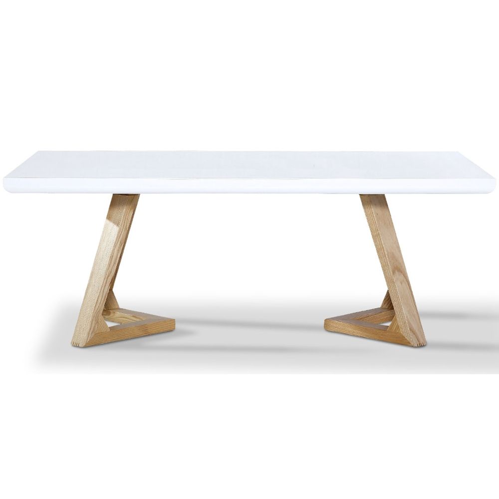 La Maison Du Canapé - Table basse bois/laqué DUNE - Frêne/Blanc - - Tables basses