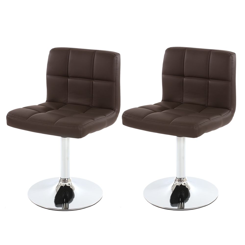 Mendler - Lot de 2 chaises de salle à manger Kavala, pivotante, similicuir, marron - Chaises