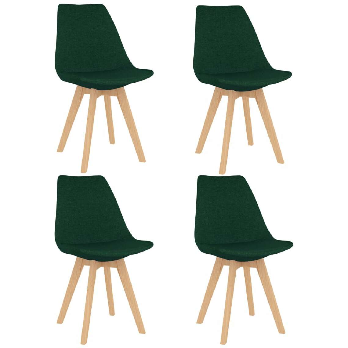 Chunhelife - Chunhelife Chaises de salle à manger 4 pcs Vert foncé Tissu - Chaises