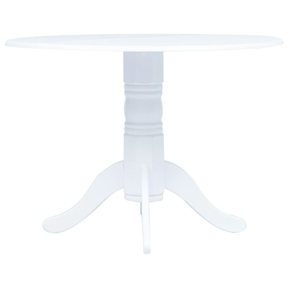 Vidaxl - vidaXL Table de salle à manger Blanc 106 cm Bois d'hévéa massif - Tables à manger
