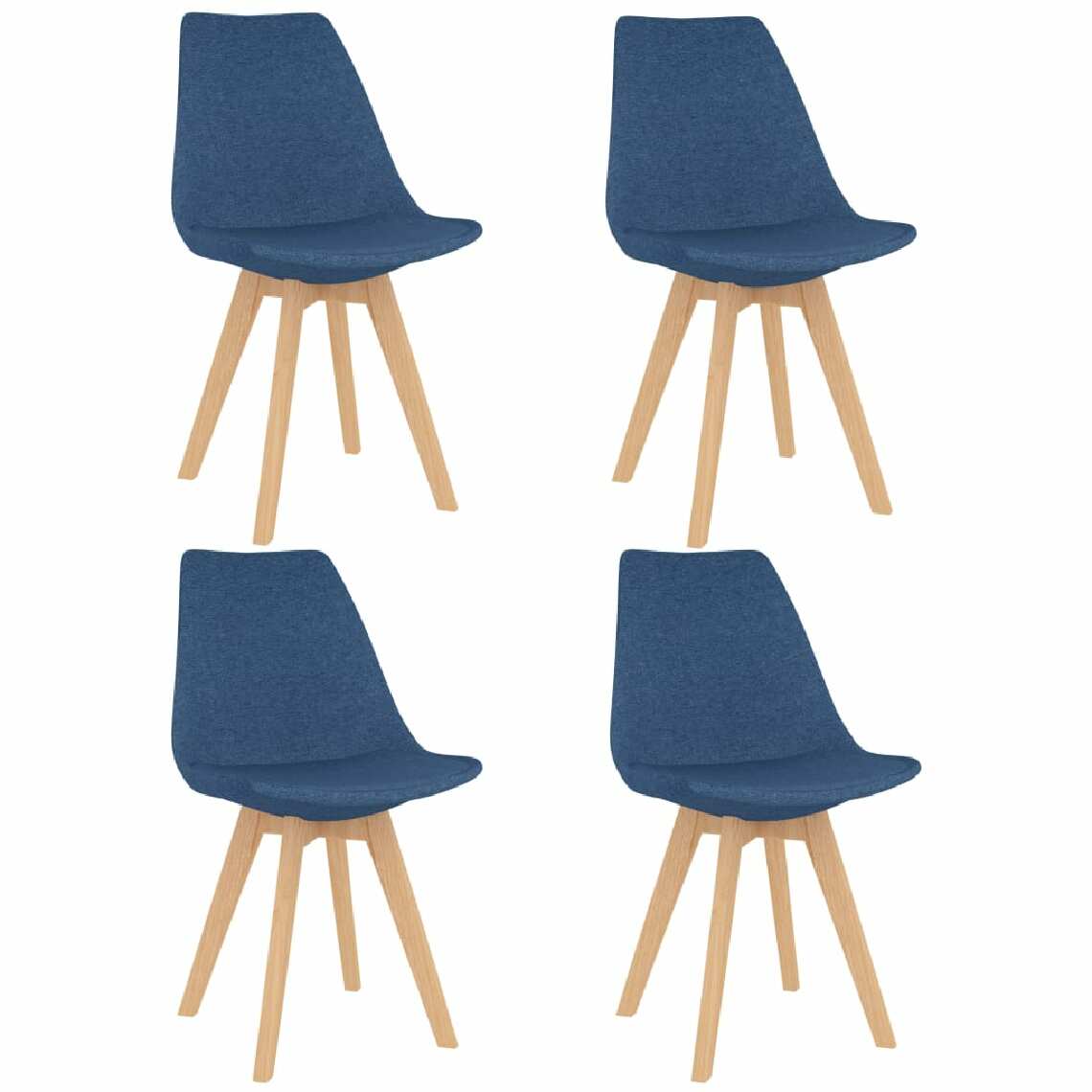Chunhelife - Chunhelife Chaises de salle à manger 4 pcs Bleu Tissu - Chaises