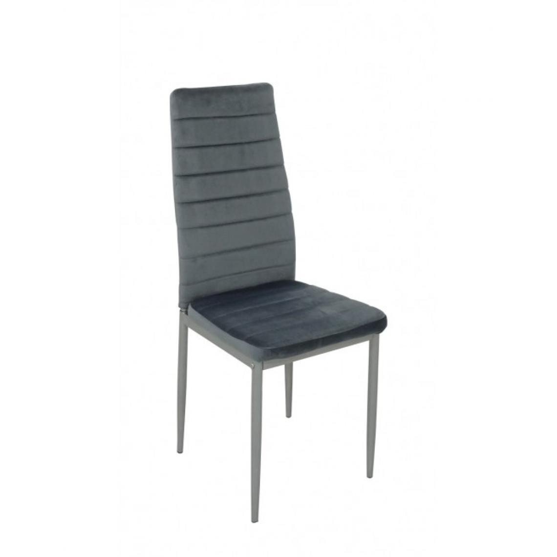 Hucoco - VELA - Chaise rembourrée en velours style moderne salle à manger - 40x40x98 cm - Cadre en métal - Gris - Chaises