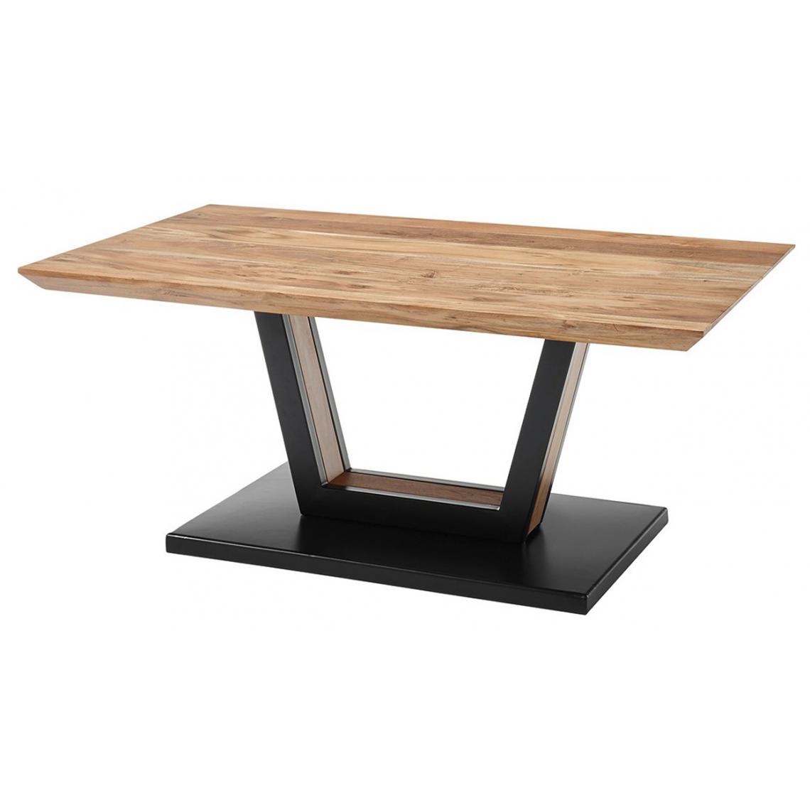 Pegane - Table basse rectangulaire en acacia massif coloris naturel - L.110 x H.45 x P.70 cm - Tables basses