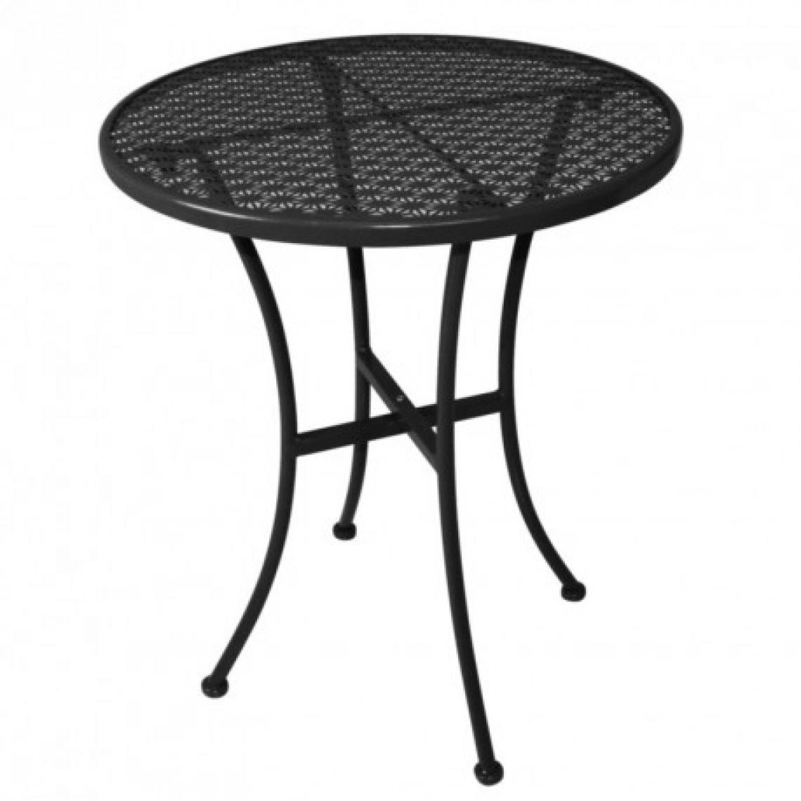 Materiel Chr Pro - Table bistro ronde noire en acier ajouré 600 mm - 60 cm - Tables à manger