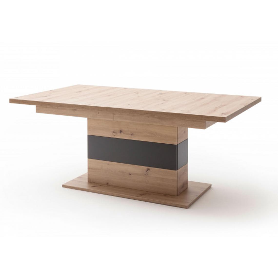 Pegane - Table à manger extensible en bois , imitaion chêne - L.180-280 x H.77 x P.100 cm - Tables à manger