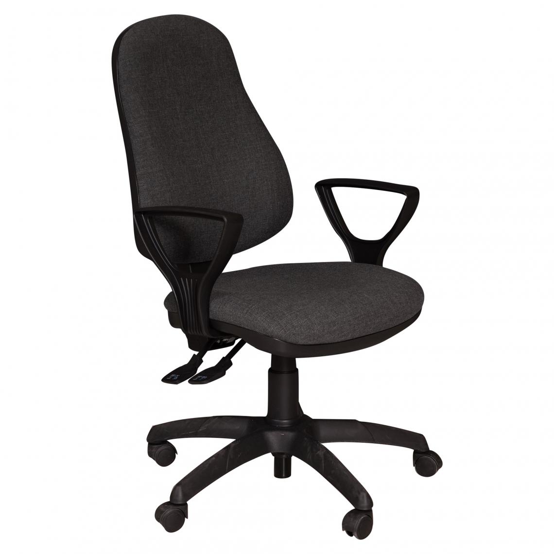 Alter - Chaise de bureau à roulettes, Chaise relevable, Chaise rembourrée en tissu, 57x61h109 / 123 cm, Couleur gris - Chaises