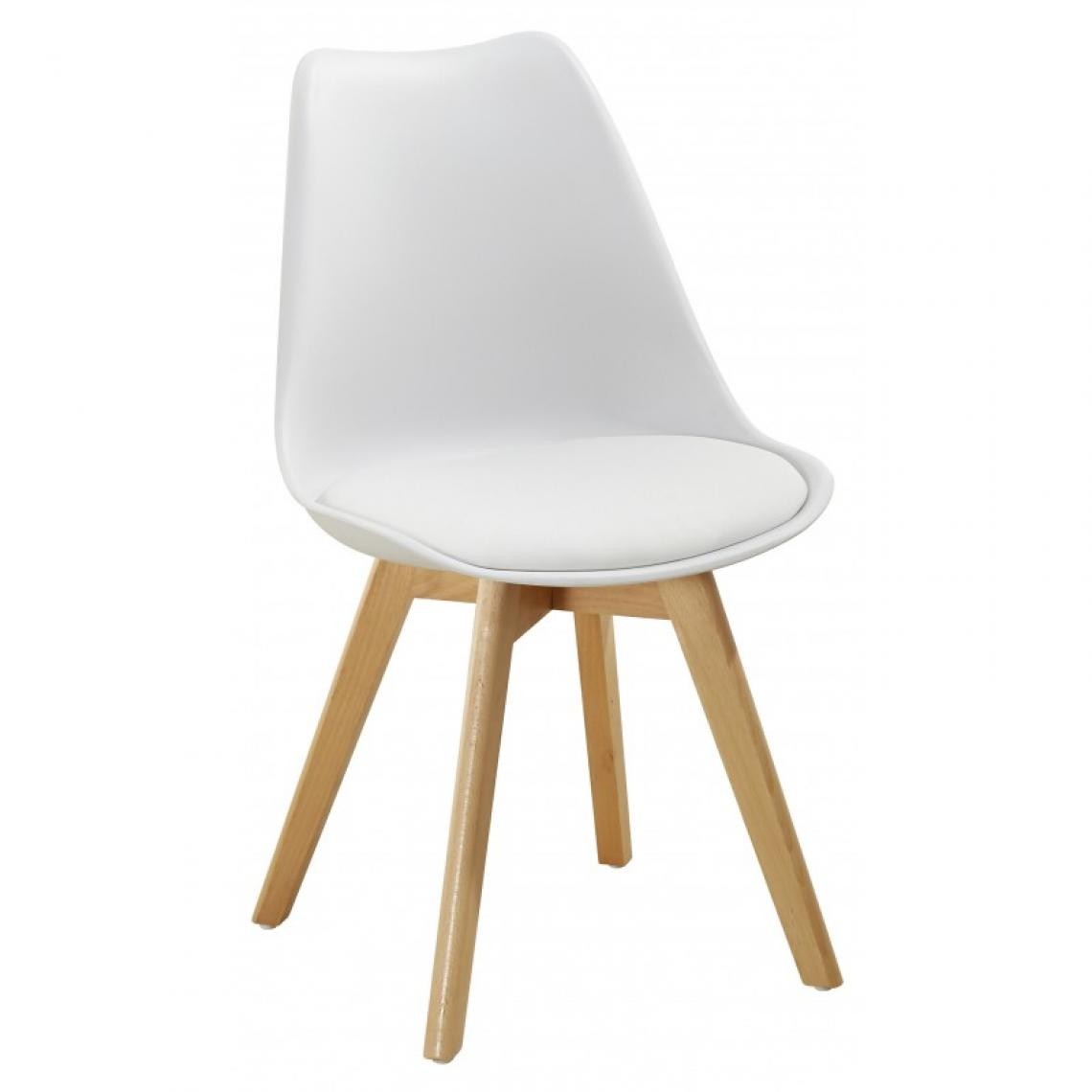 Webmarketpoint - Chaise moderne en polypropylène et bois Soft line blanc - Chaises