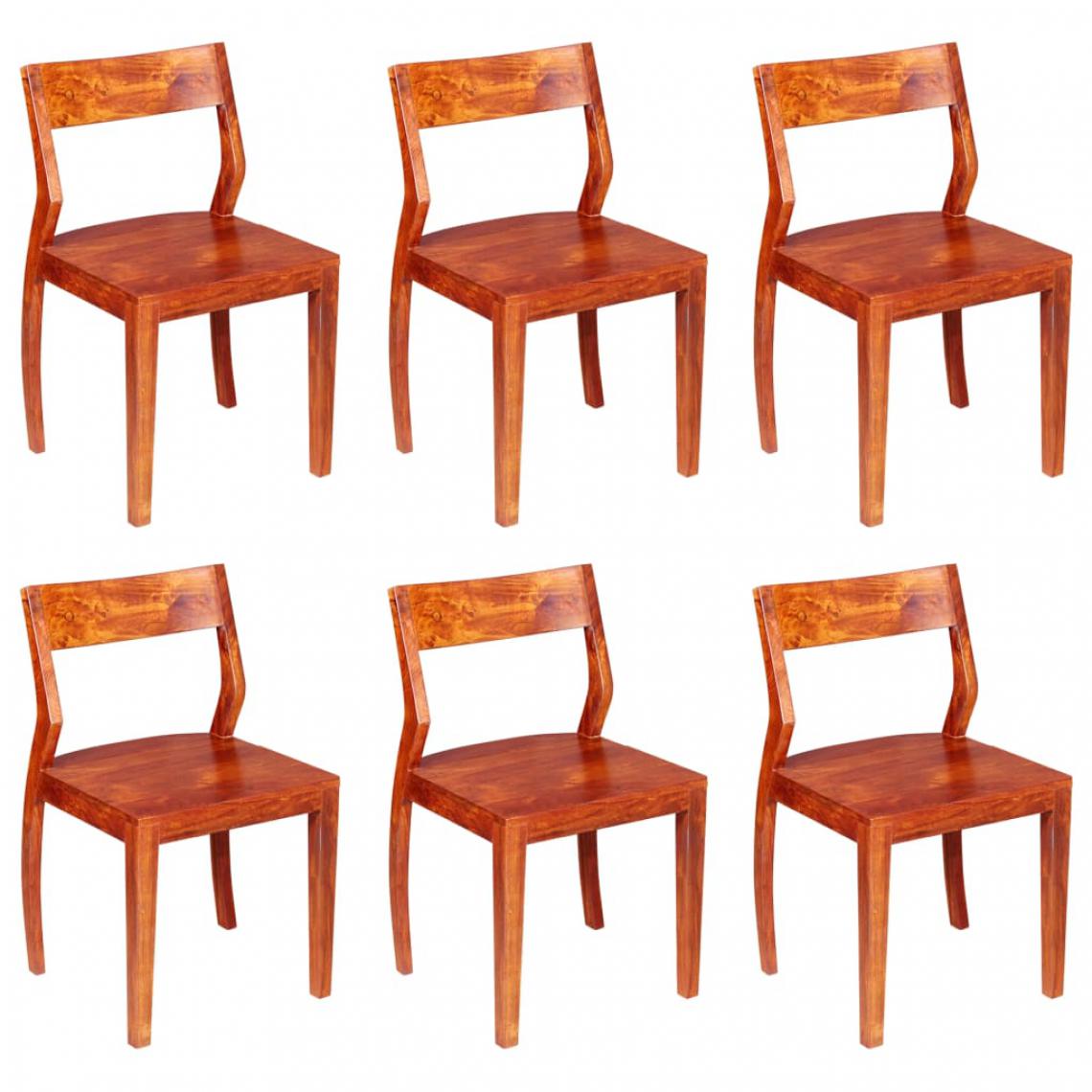 Icaverne - Esthetique Fauteuils et chaises edition Katmandou Chaises de salle à manger 6 pcs Bois d'acacia massif et Sesham - Chaises