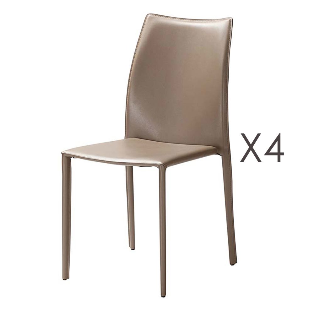 marque generique - Lot de 4 chaises repas sable - KIMY - Chaises