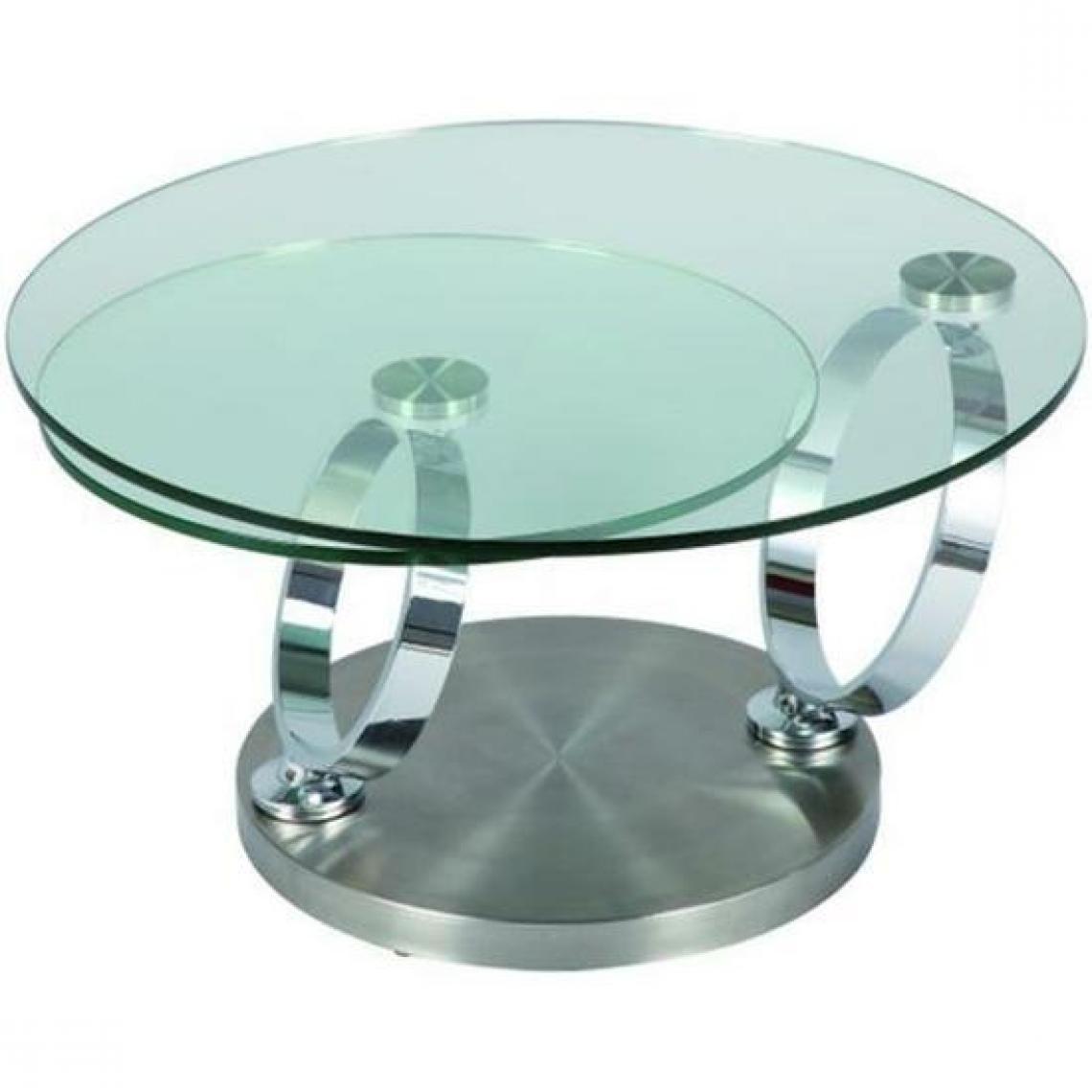 Pegane - Table basse en verre, L140 x P80 x H40 cm - Tables basses
