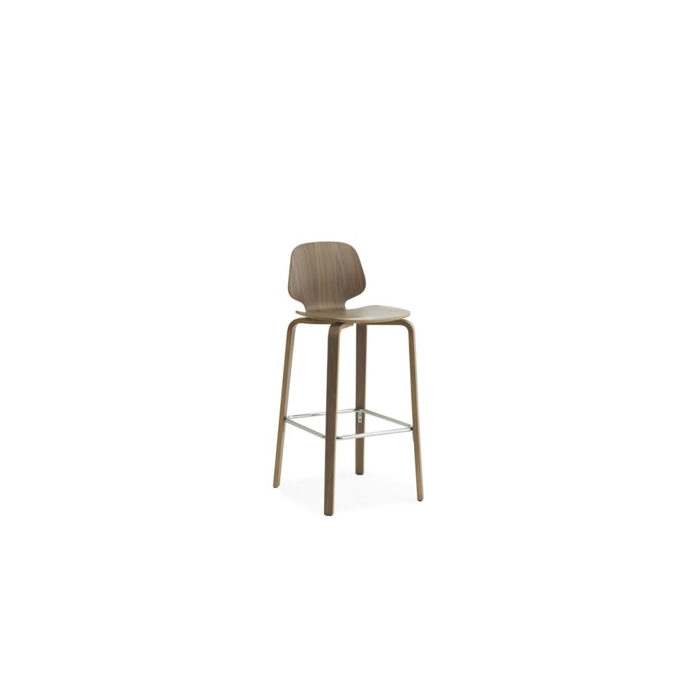 Normann Copenhagen - Tabouret de bar My Chair - noix - H 75 cm - bois - Tabourets