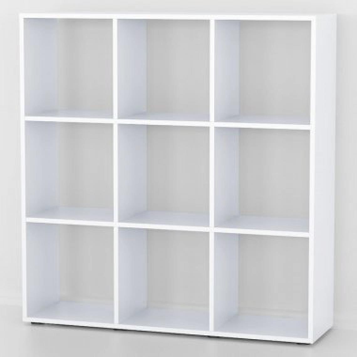 Mpc - Etagère bibliothèque blanche 9 cases 104 x 108 x 29 cm (lxhxp) - Etagères