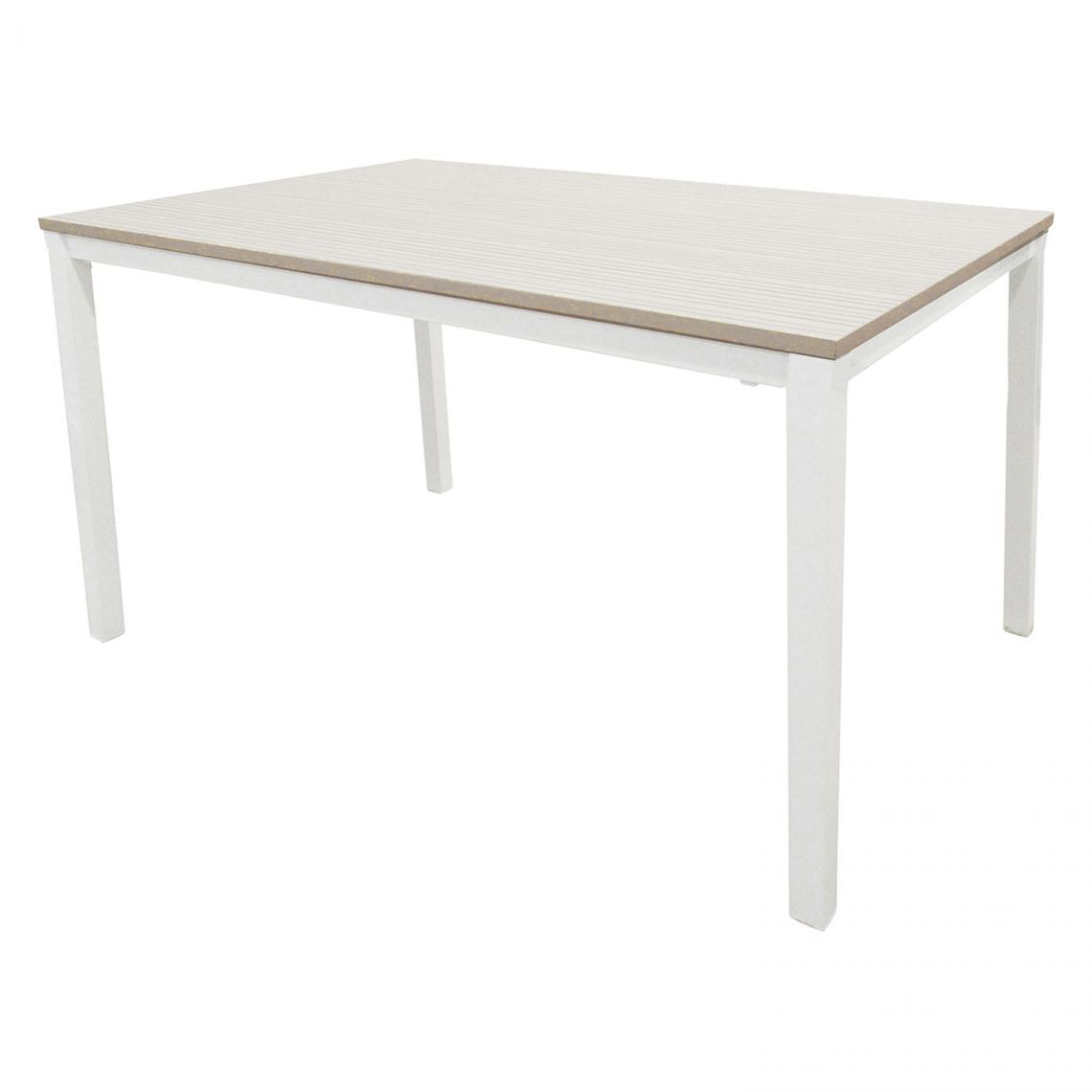 Alter - Table à rallonges en métal peint et plateau en stratifié, coloris blanc, 130 x 76 x 85 cm. - Tables à manger