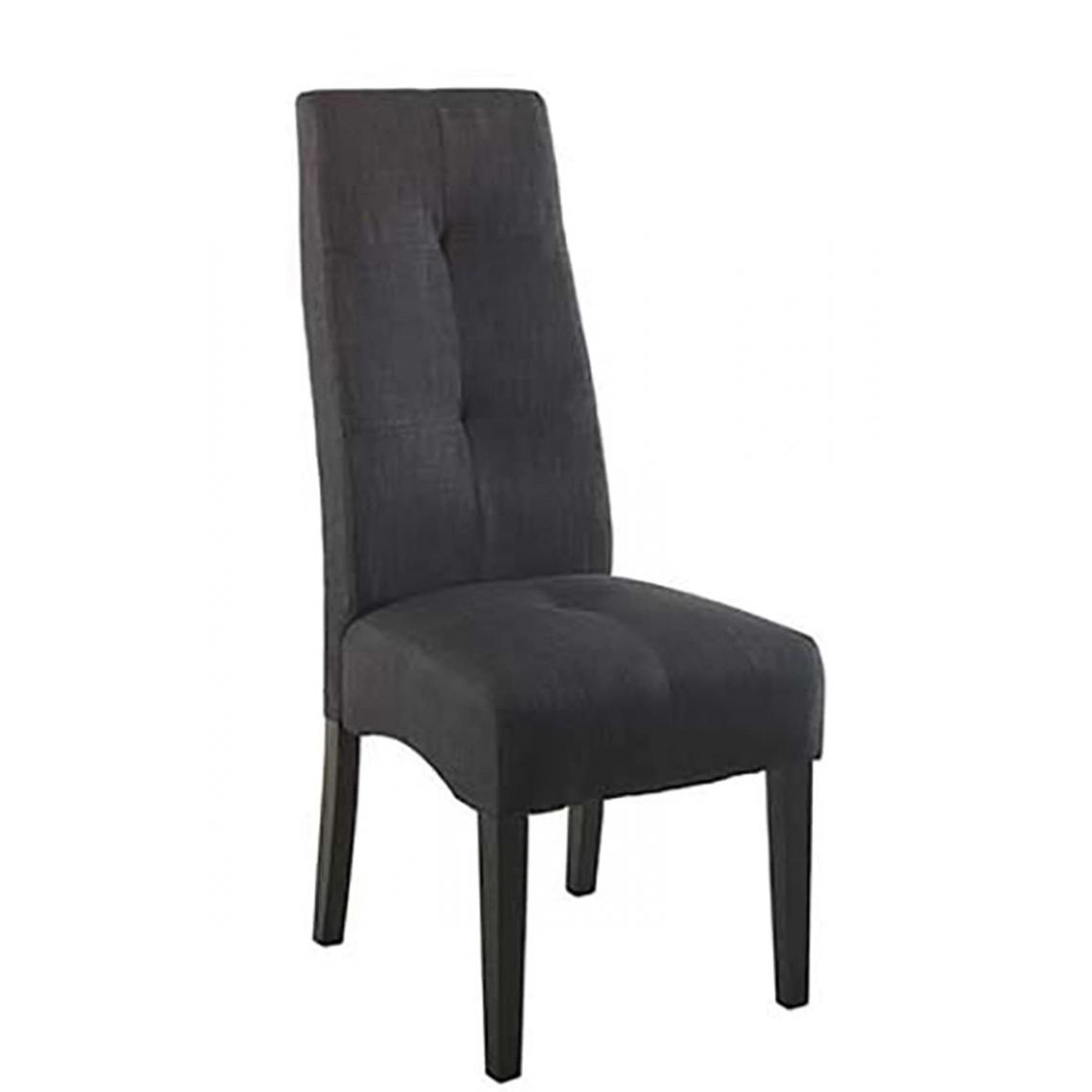 Pegane - Lot de 2 chaises " Elite " tissu gris foncé gris foncé - Dim : 47 x 109 x 65 cm -PEGANE- - Chaises