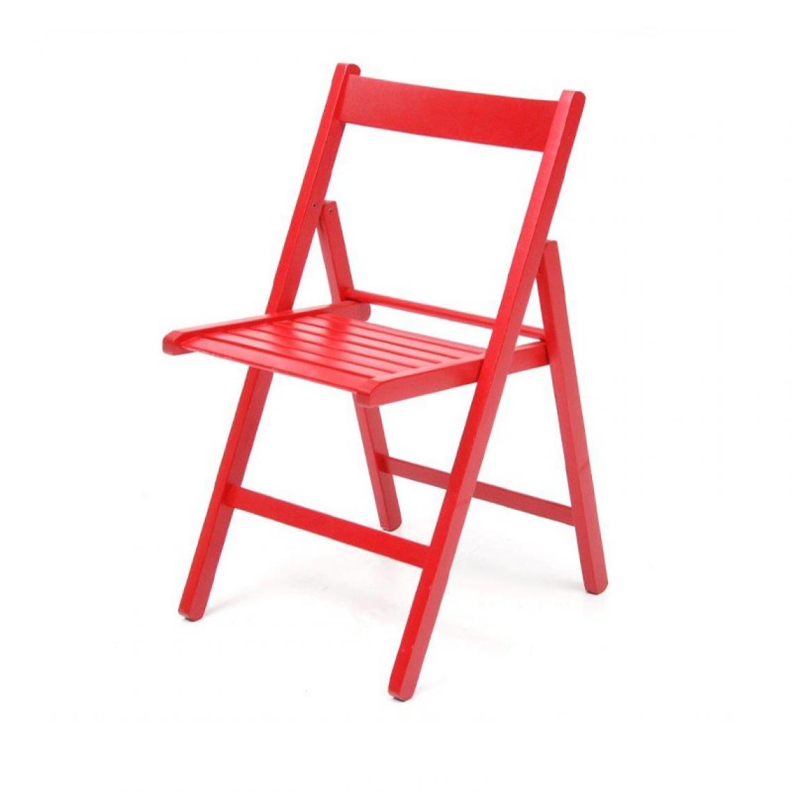 Webmarketpoint - Chaise pliante en hêtre de haute qualité couleur rouge 43x48xh.79 cm - Chaises