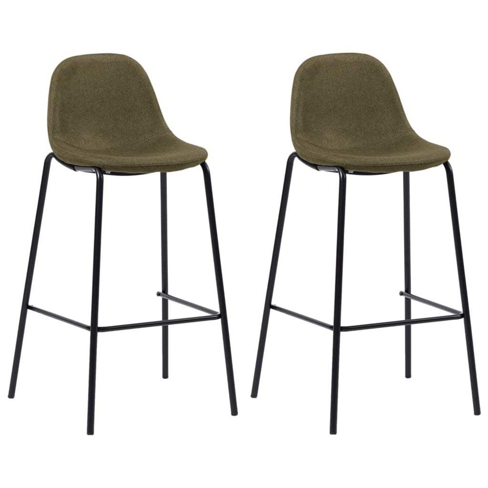 marque generique - Distingué Fauteuils et chaises serie Praia Chaises de bar 2 pcs Marron Tissu - Tabourets