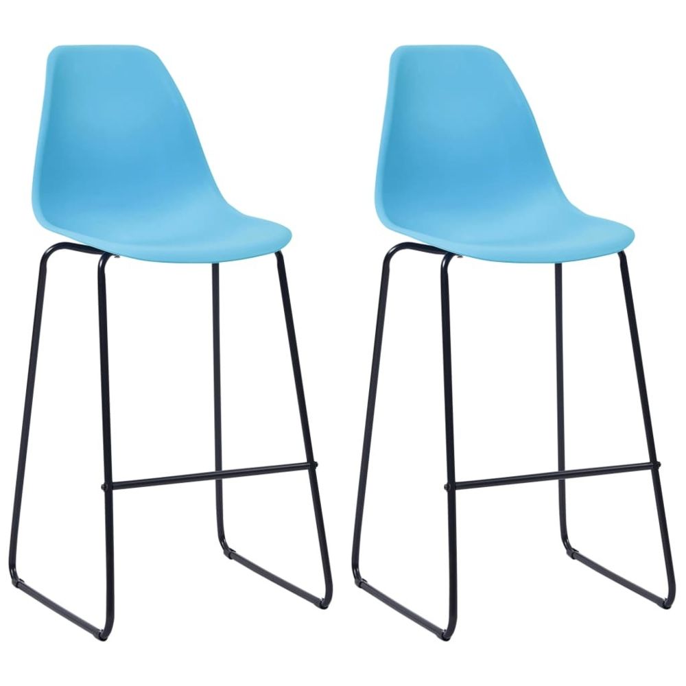Uco - UCO Chaises de bar 2 pcs Bleu Plastique - Tabourets