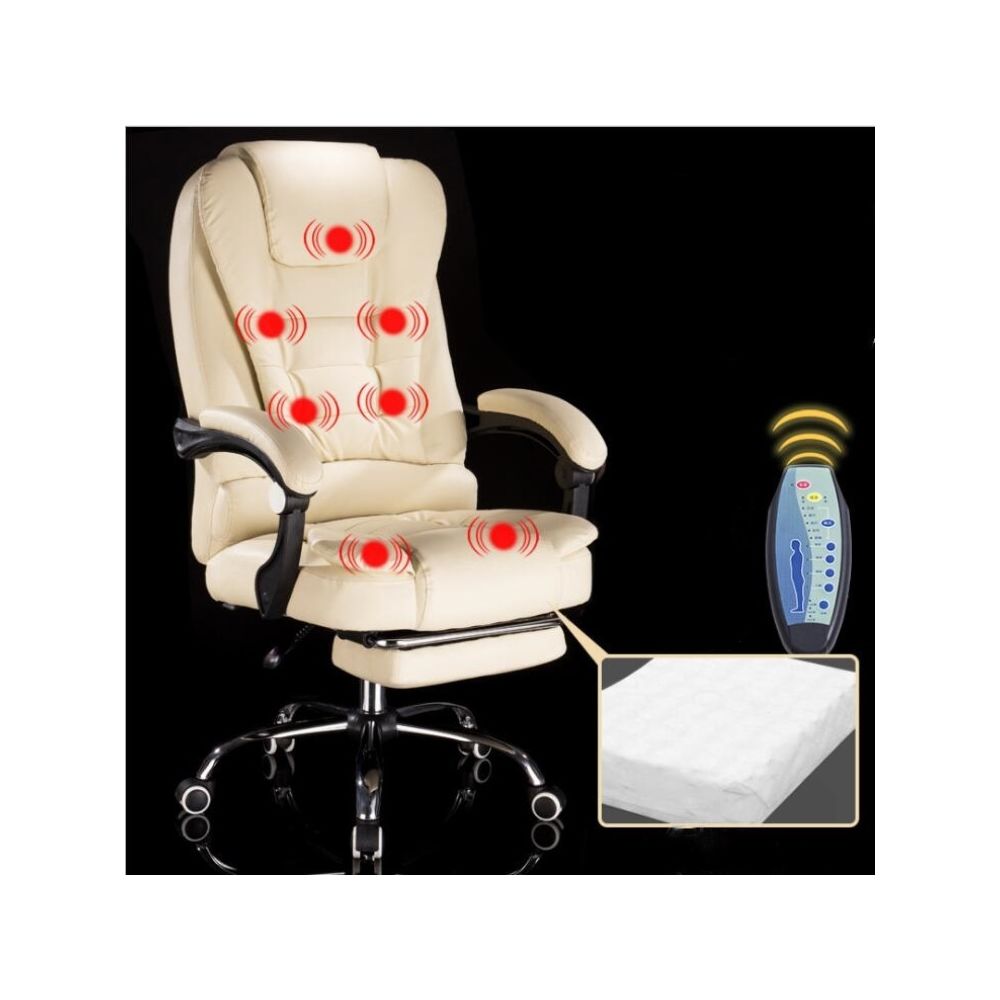 Wewoo - Chaise pivotante de levage minimaliste moderne de bureau de massage avec siège en acier paresseux blanc crème - Chaises