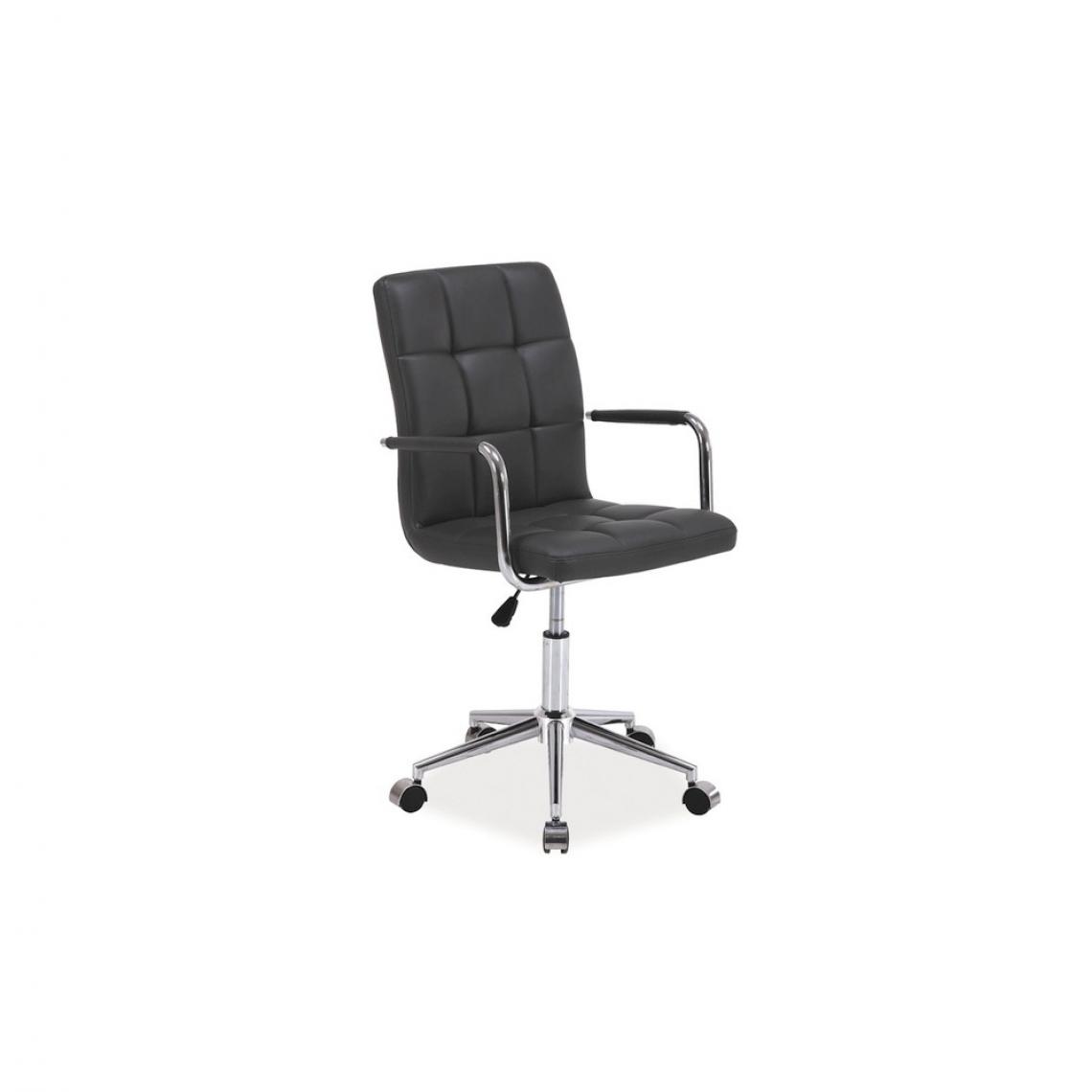 Ac-Deco - Chaise de bureau à roulettes - Q022 - 51 x 40 x 87 cm - Cuir PU - Gris - Chaises