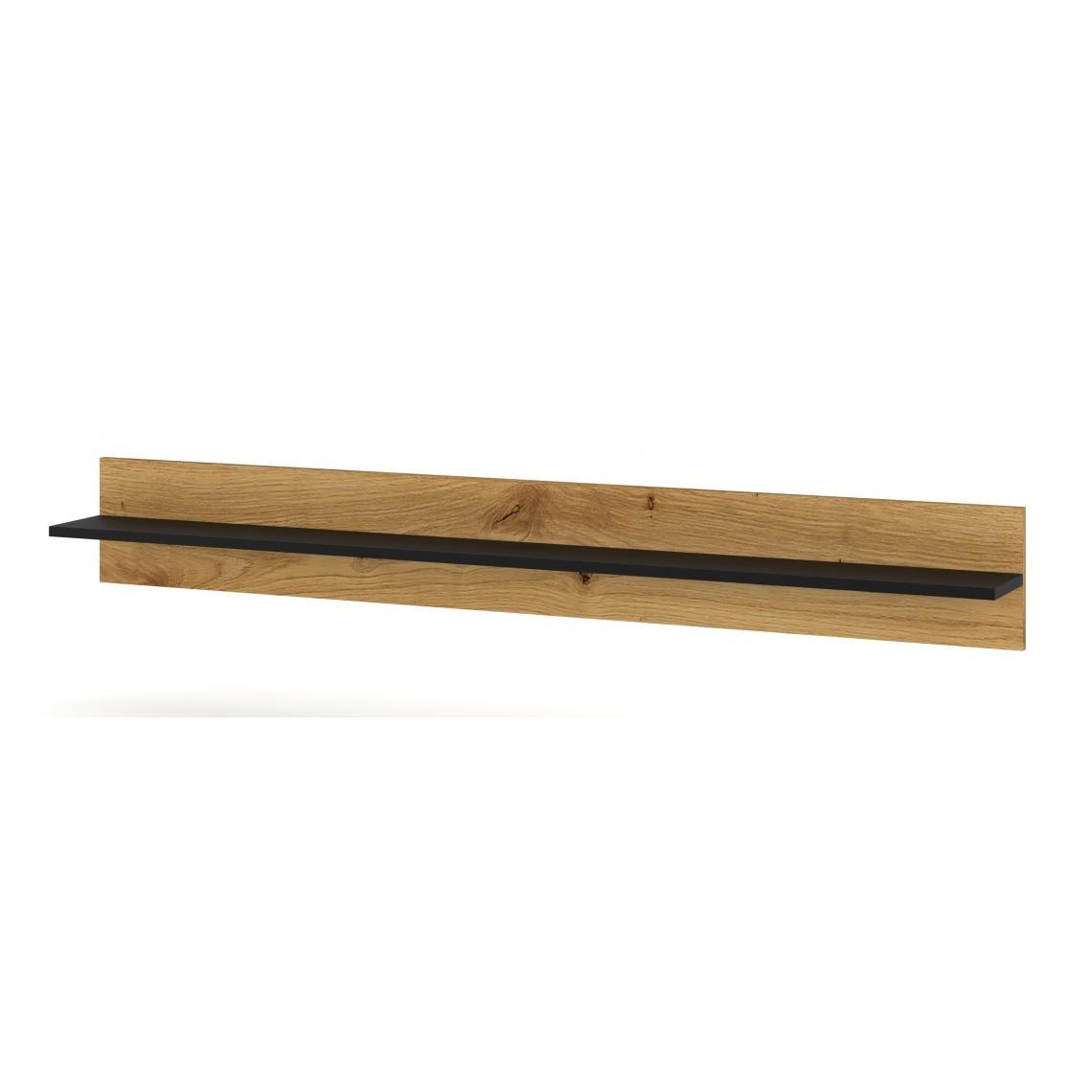 Bim Furniture - Étagère suspendue anette B 151 cm noir mat / chêne artisan - Etagères