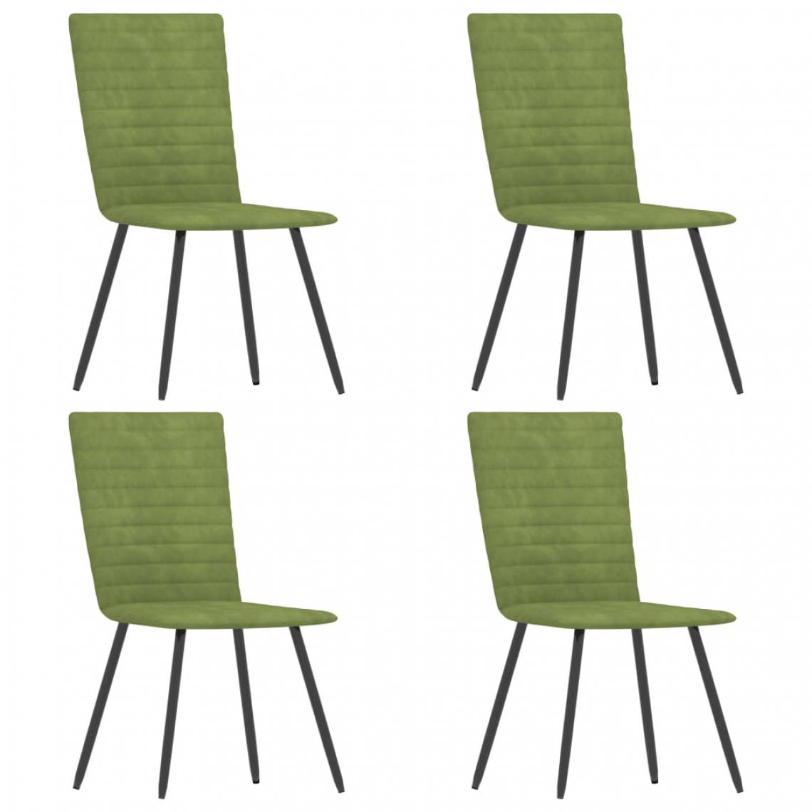 Icaverne - Splendide Fauteuils et chaises Moscou Chaises de salle à manger 4 pcs Vert Velours - Chaises