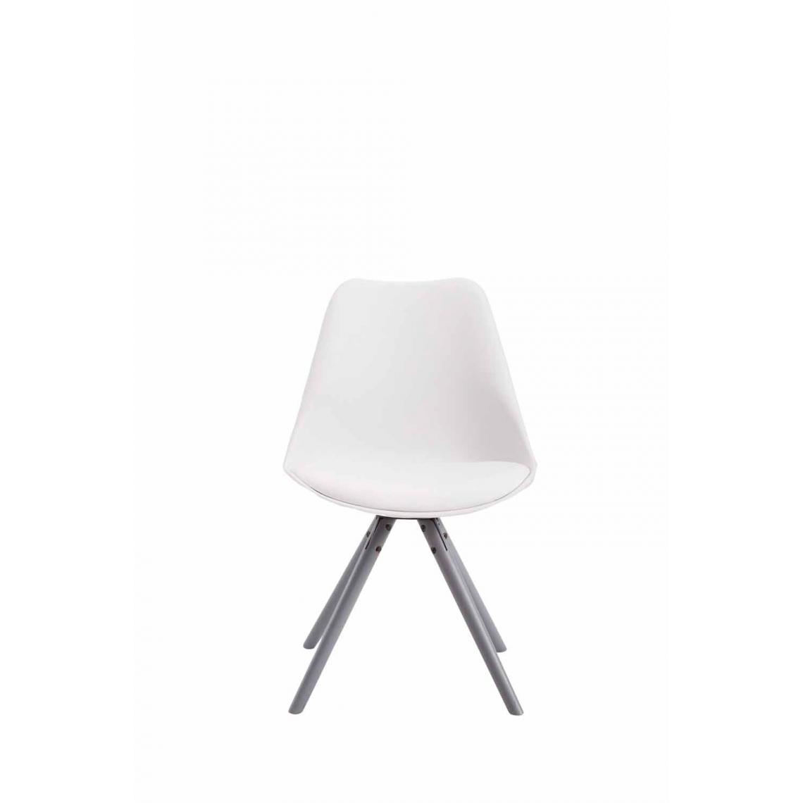 Icaverne - Superbe Chaise visiteur serie Katmandou cuir synthétique rond gris couleur blanc - Chaises