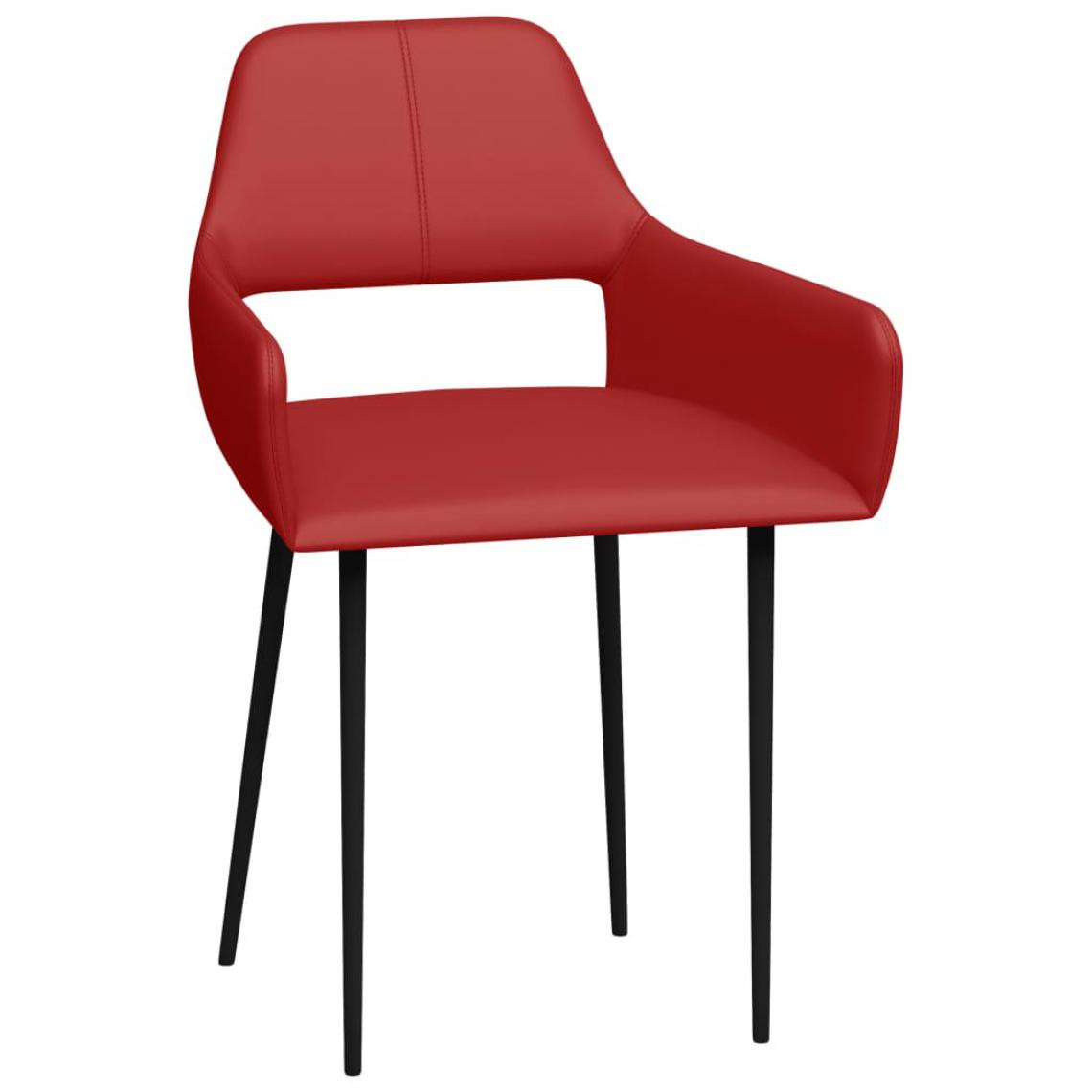 Icaverne - Icaverne - Chaises de cuisine ligne Chaises de salle à manger 2 pcs Rouge Similicuir - Chaises