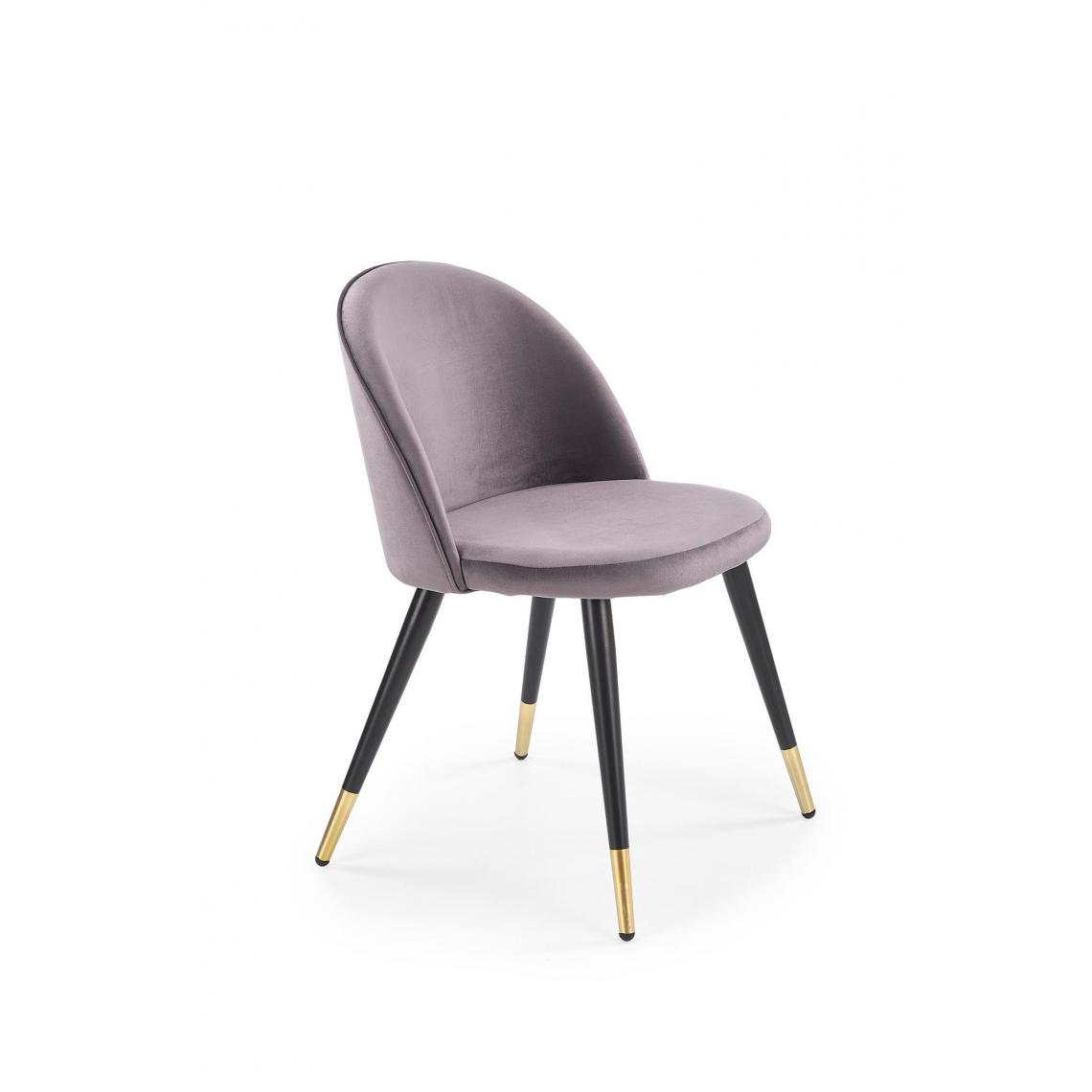 Hucoco - SILVESTRO - Chaise rembourrée style moderne salon/chambre - 76x55x50 - Pieds en acier - Meuble de salle à manger - Gris - Chaises