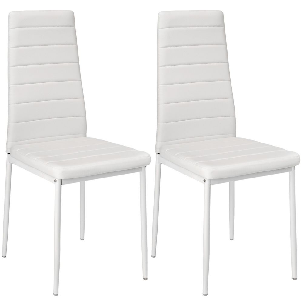 Helloshop26 - Lot de 2 chaises de salle à manger salon cuisine design blanche 1908008 - Chaises