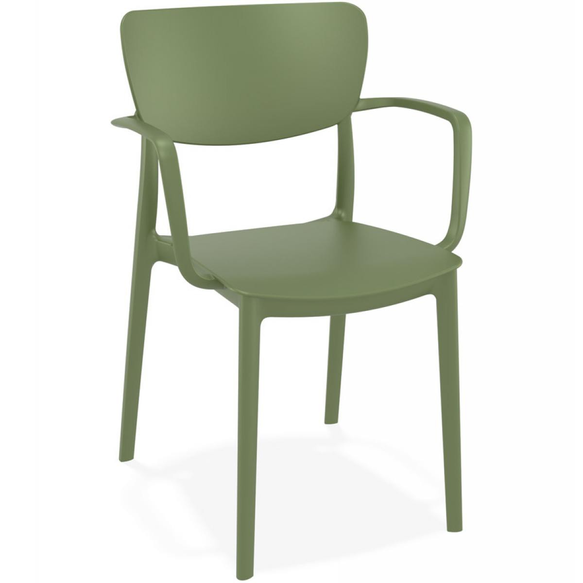 Alterego - Chaise avec accoudoirs 'GRANPA' en matière plastique verte - Chaises