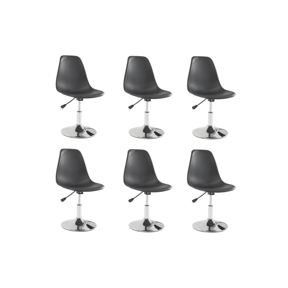 Designetsamaison - Lot de 6 chaises design noires - Soft - Chaises