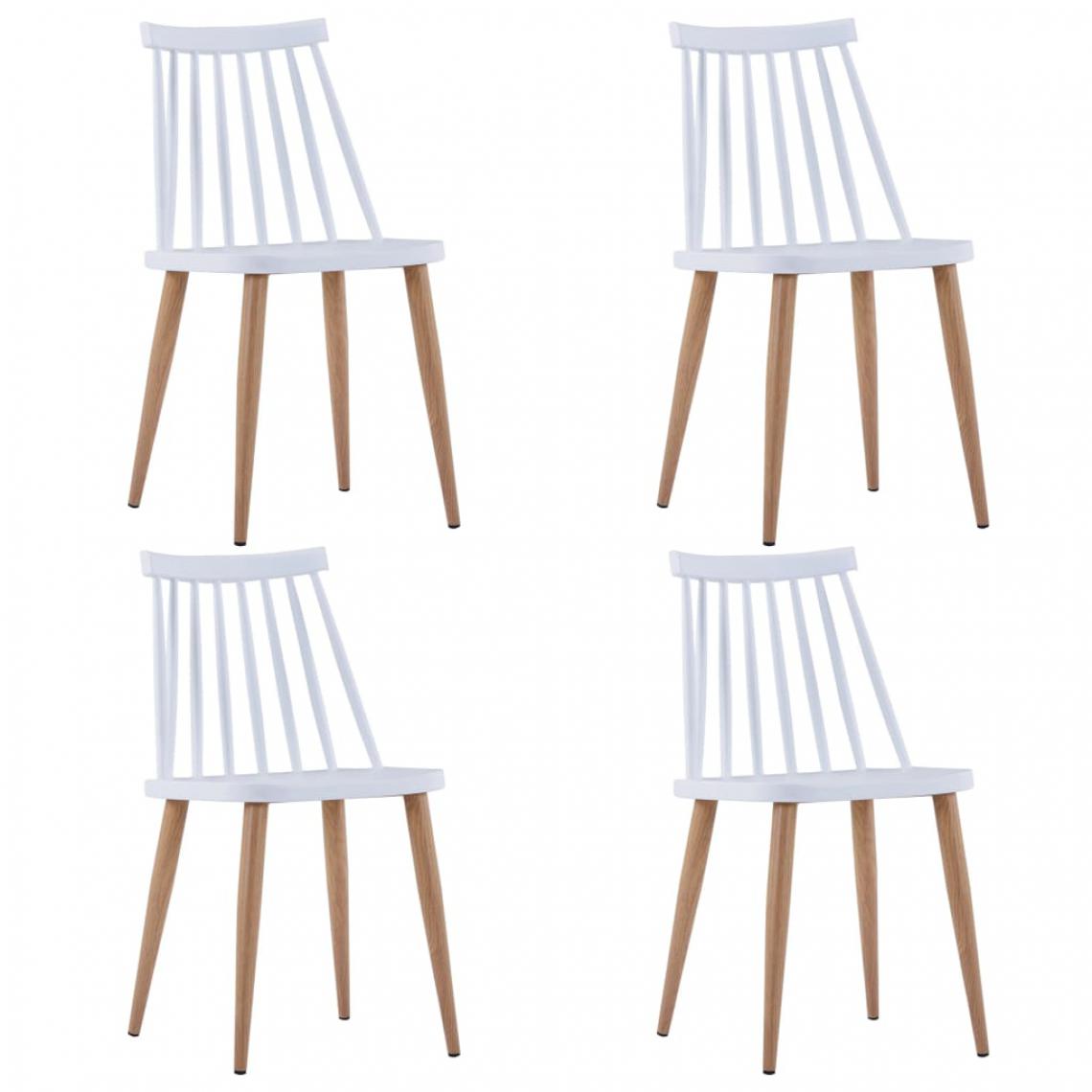 Chunhelife - Chunhelife 4 pcs Chaises de salle à manger Blanc Plastique - Chaises