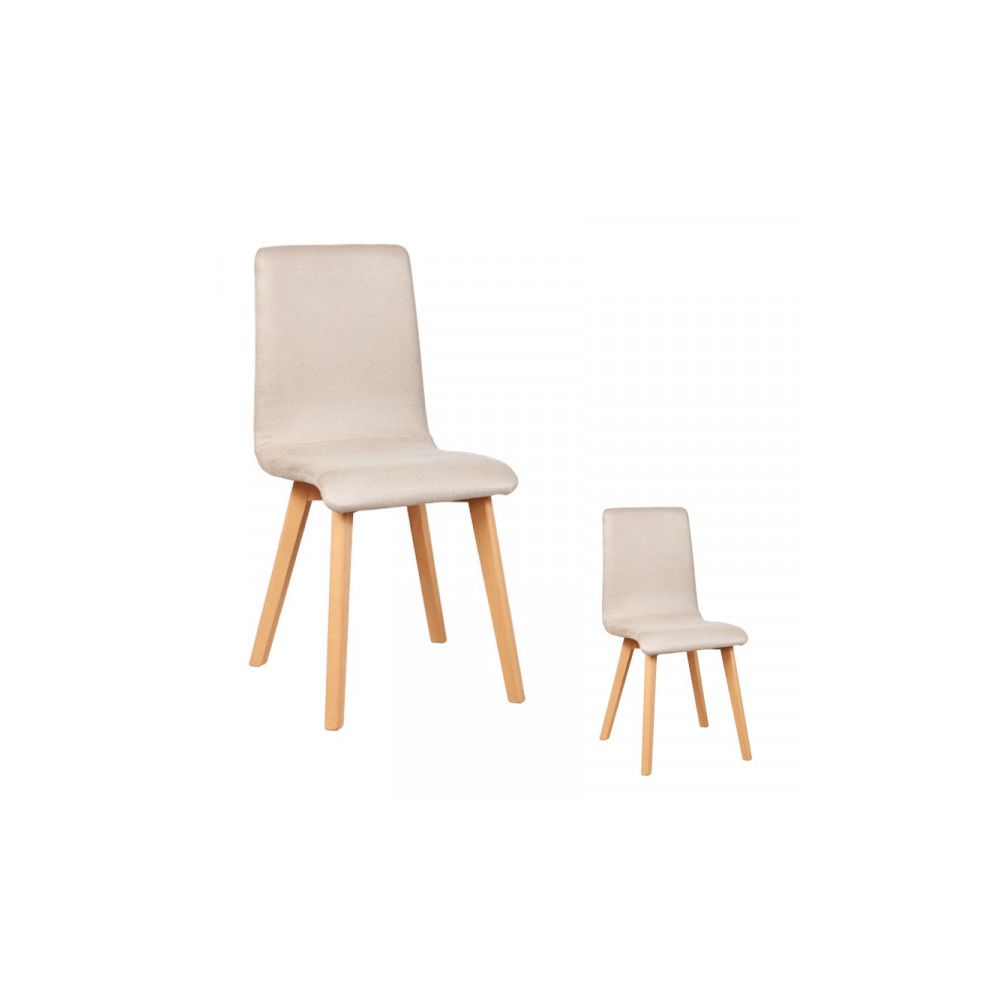 Dansmamaison - Duo de chaises Microfibre Beige - VALONTE - L 42 x l 42 x H 89 cm - Chaises
