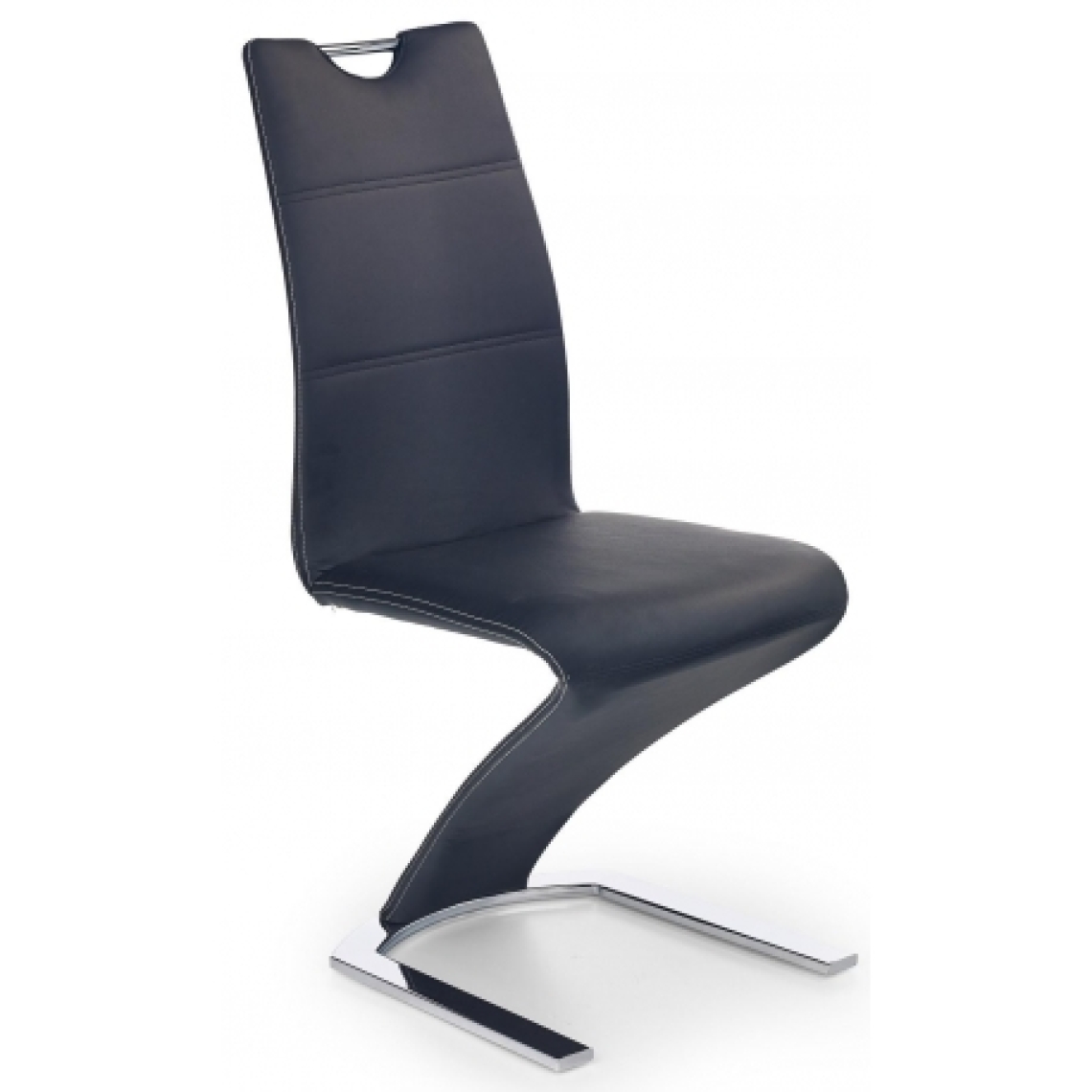 Carellia - INGRID Lot de 2 chaises design en cuir synthétique - Noir - Chaises