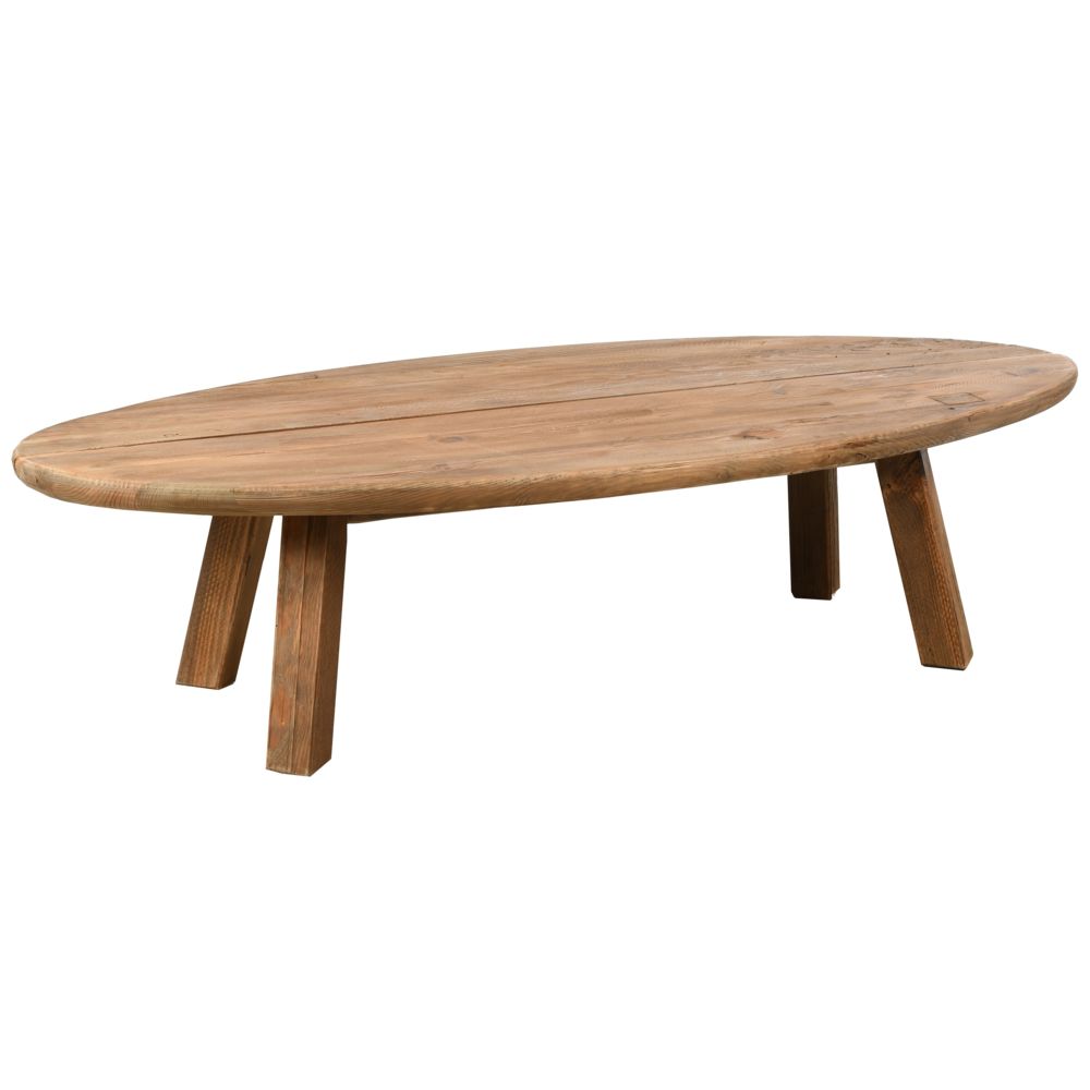 Aubry Gaspard - Table basse ovale en pin recyclé - Tables basses