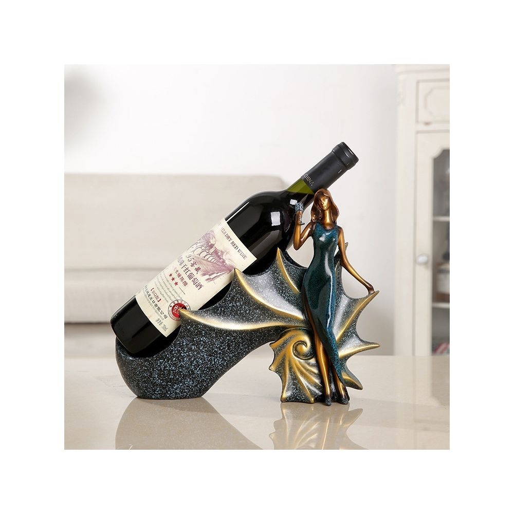 Wewoo - Forme blonde créative étagère à vin rouge égouttoir support de bouteille ornement résine décoration de la maison bleu - Buffets, chiffonniers