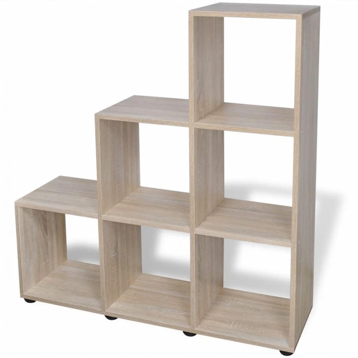 Helloshop26 - Étagère armoire meuble design bibliothèque/étagère 107 cm couleur de chêne 2702016/2 - Etagères