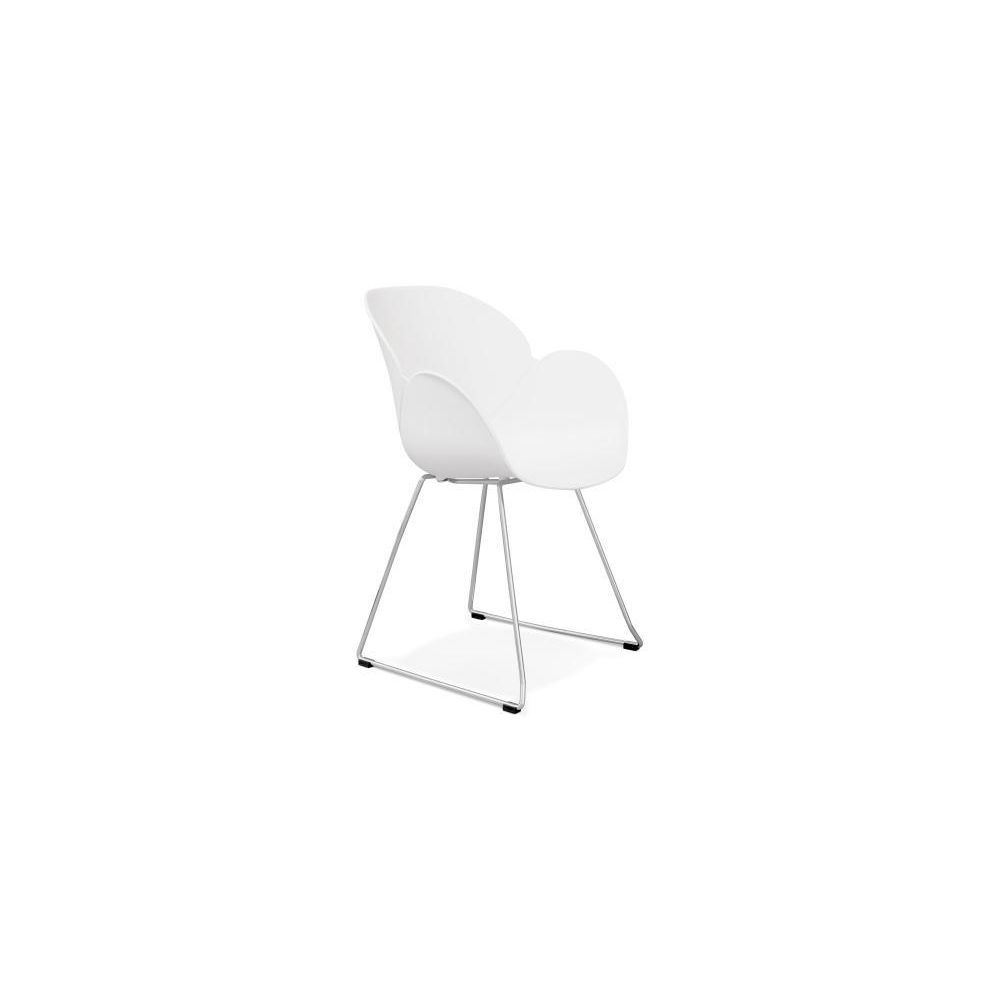 Kokoon Design - Chaise En Plastique Avec Piètement En Métal Blanc UINTAH - Chaises