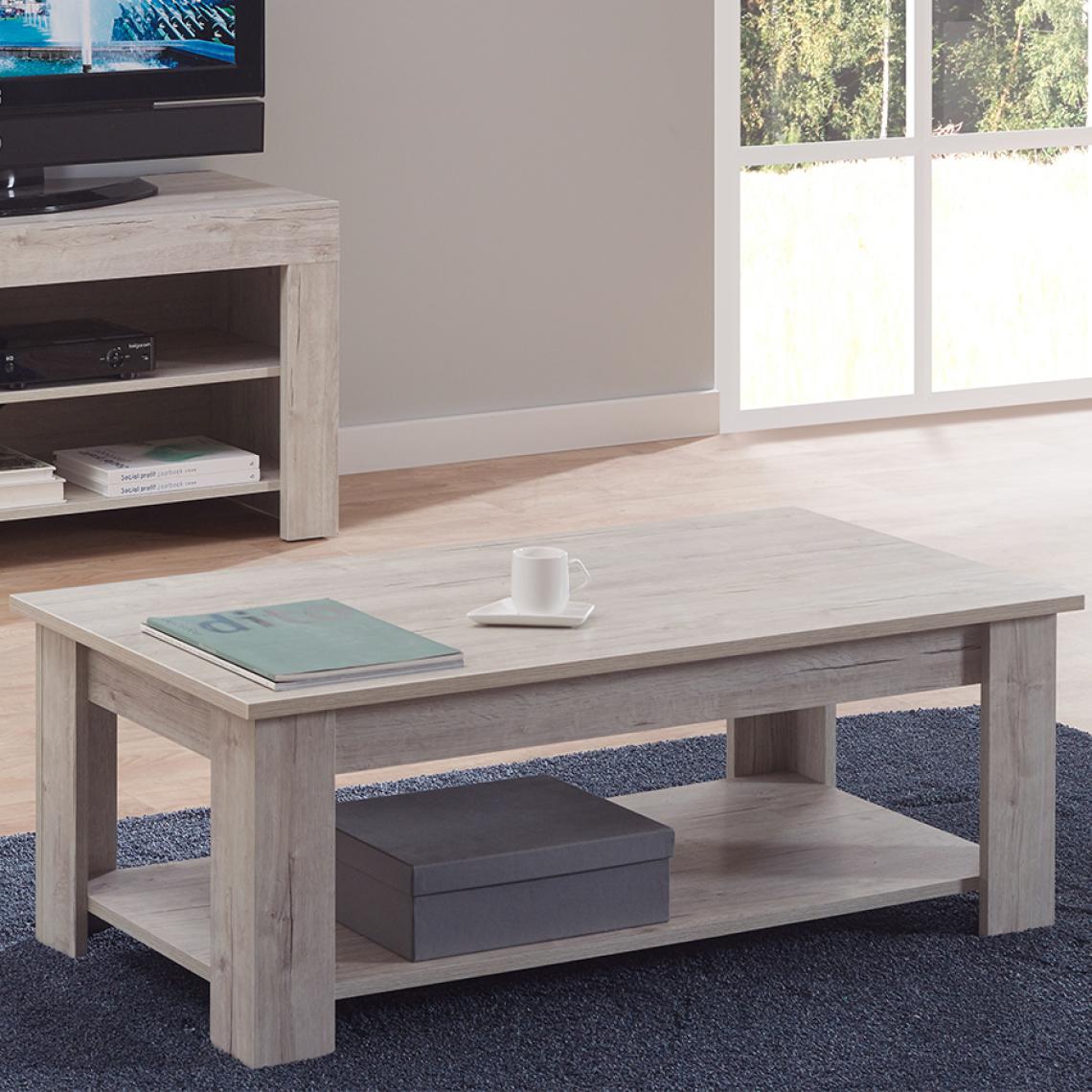 Nouvomeuble - Table basse contemporaine couleur bois clair GIOVANNI - Tables basses