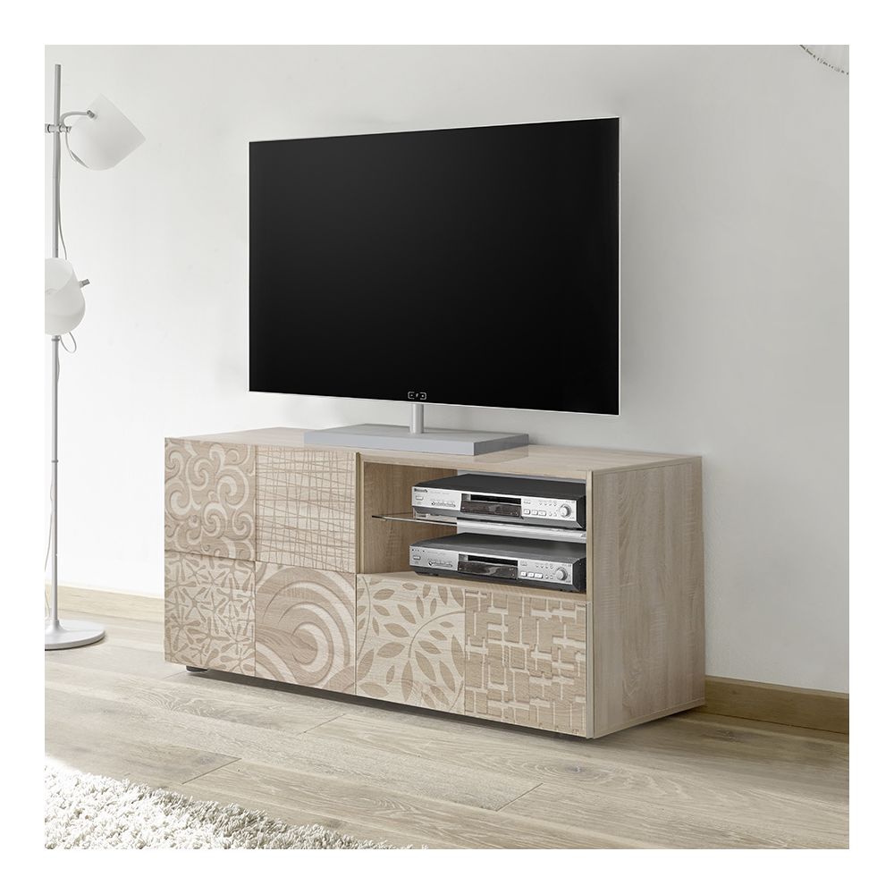 Kasalinea - Petit meuble télé couleur chêne clair NERINA 3 - Meubles TV, Hi-Fi