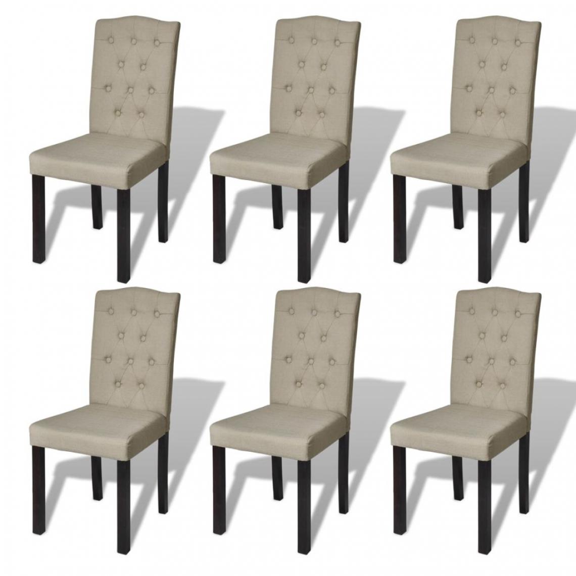 Chunhelife - Chunhelife Chaises de salle à manger 6 pcs Beige Tissu - Chaises