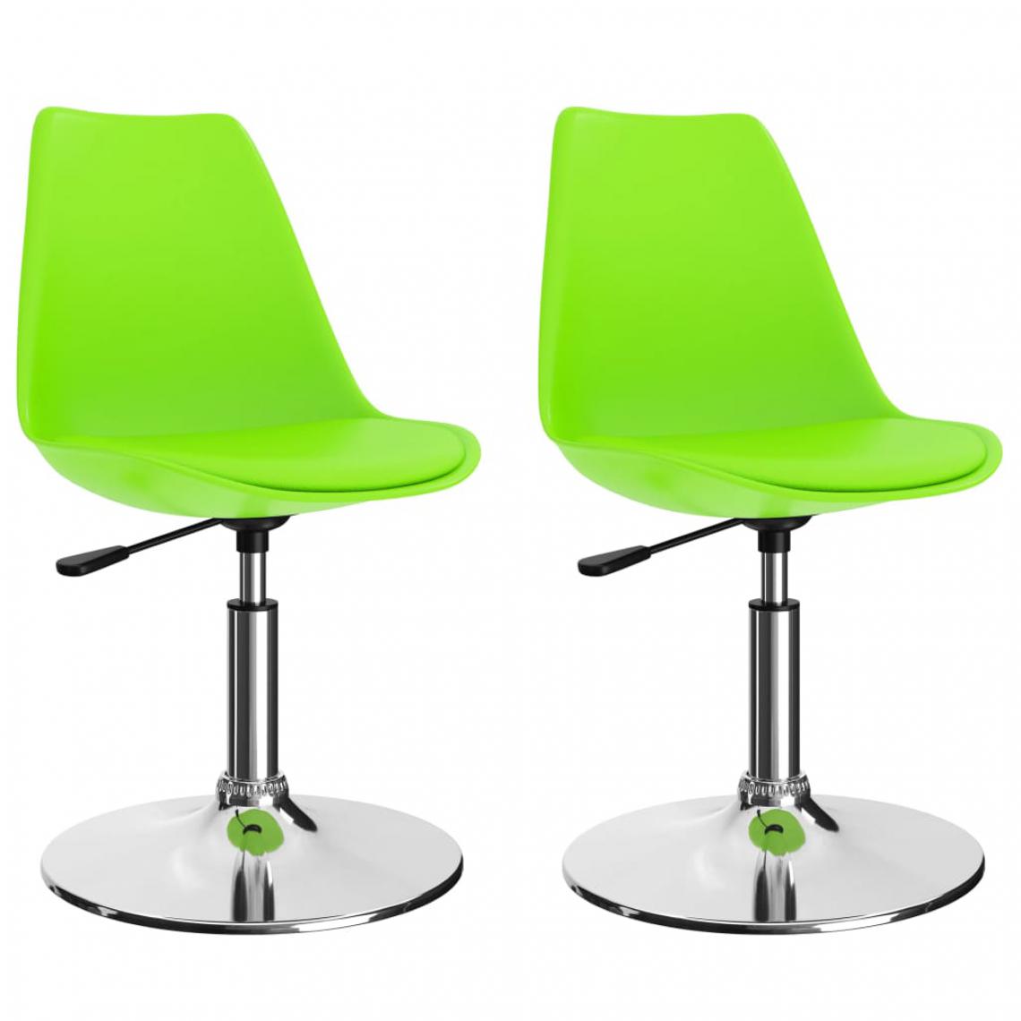 Icaverne - Admirable Fauteuils et chaises gamme Bakou Chaises de salle à manger pivotantes 2 pcs Vert Similicuir - Chaises