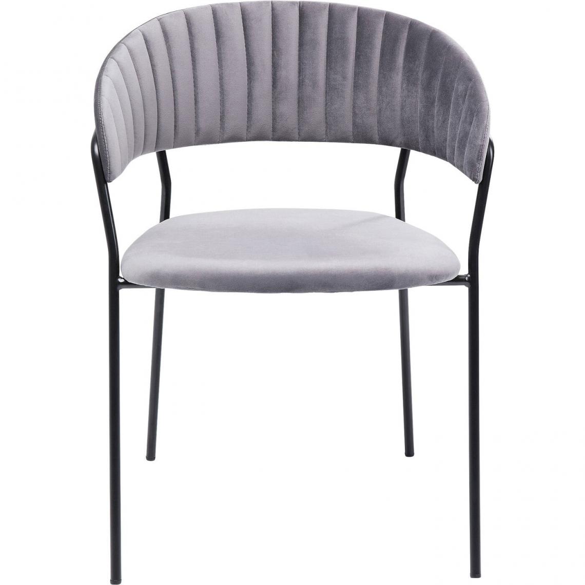 Karedesign - Chaise avec accoudoirs Belle velours gris Kare Design - Chaises
