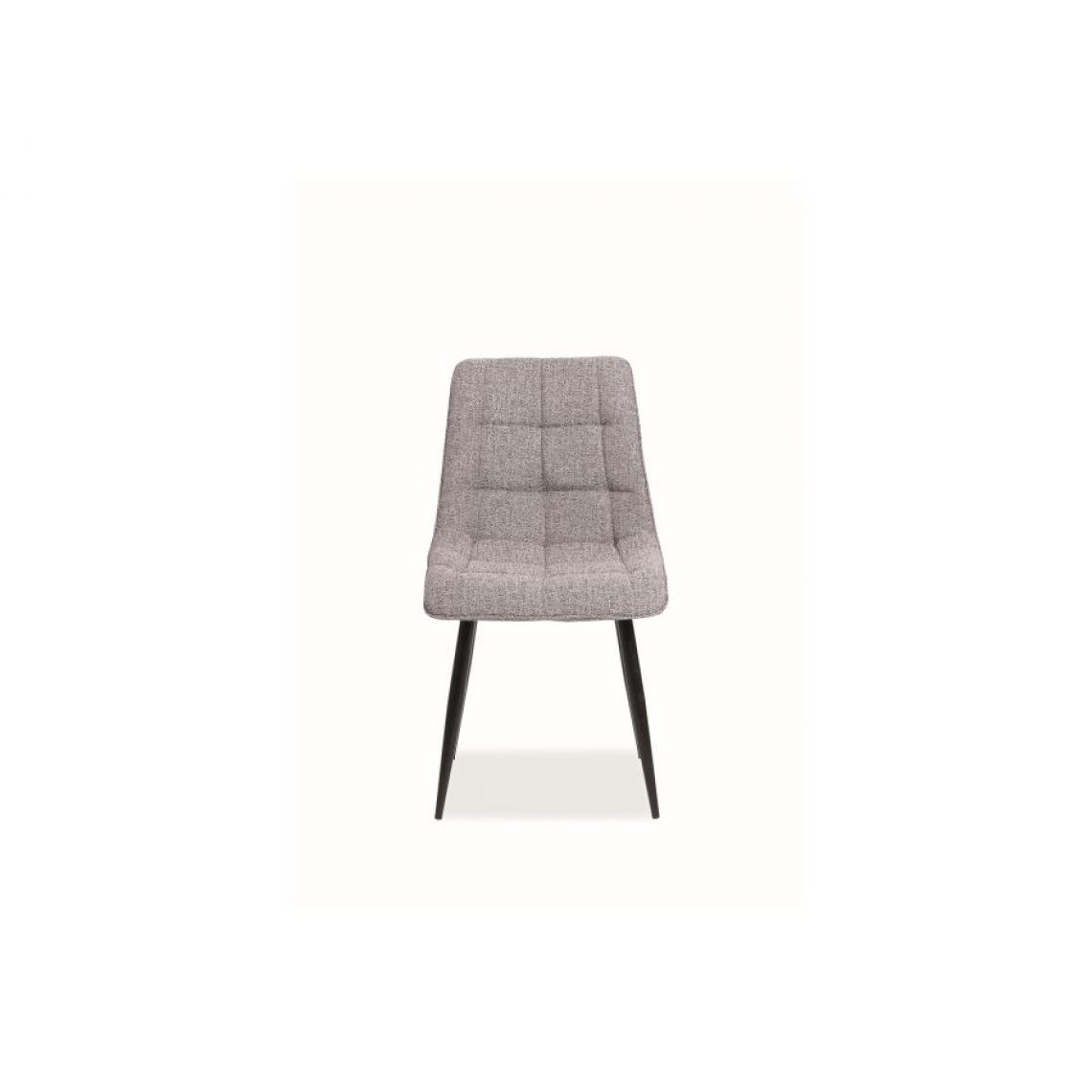 Hucoco - CHIM | Chaise matelassée avec pieds en métal | Dimensions 89x51x44 cm | Rembourrage en tissu | Pieds en métal - Gris - Chaises