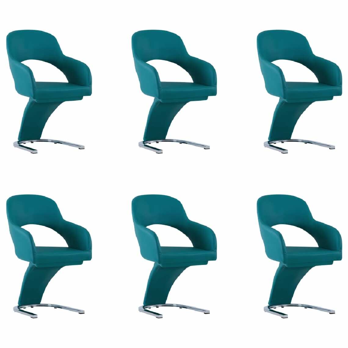 Chunhelife - Chunhelife Chaises de salle à manger 6 pcs Bleu Similicuir - Chaises