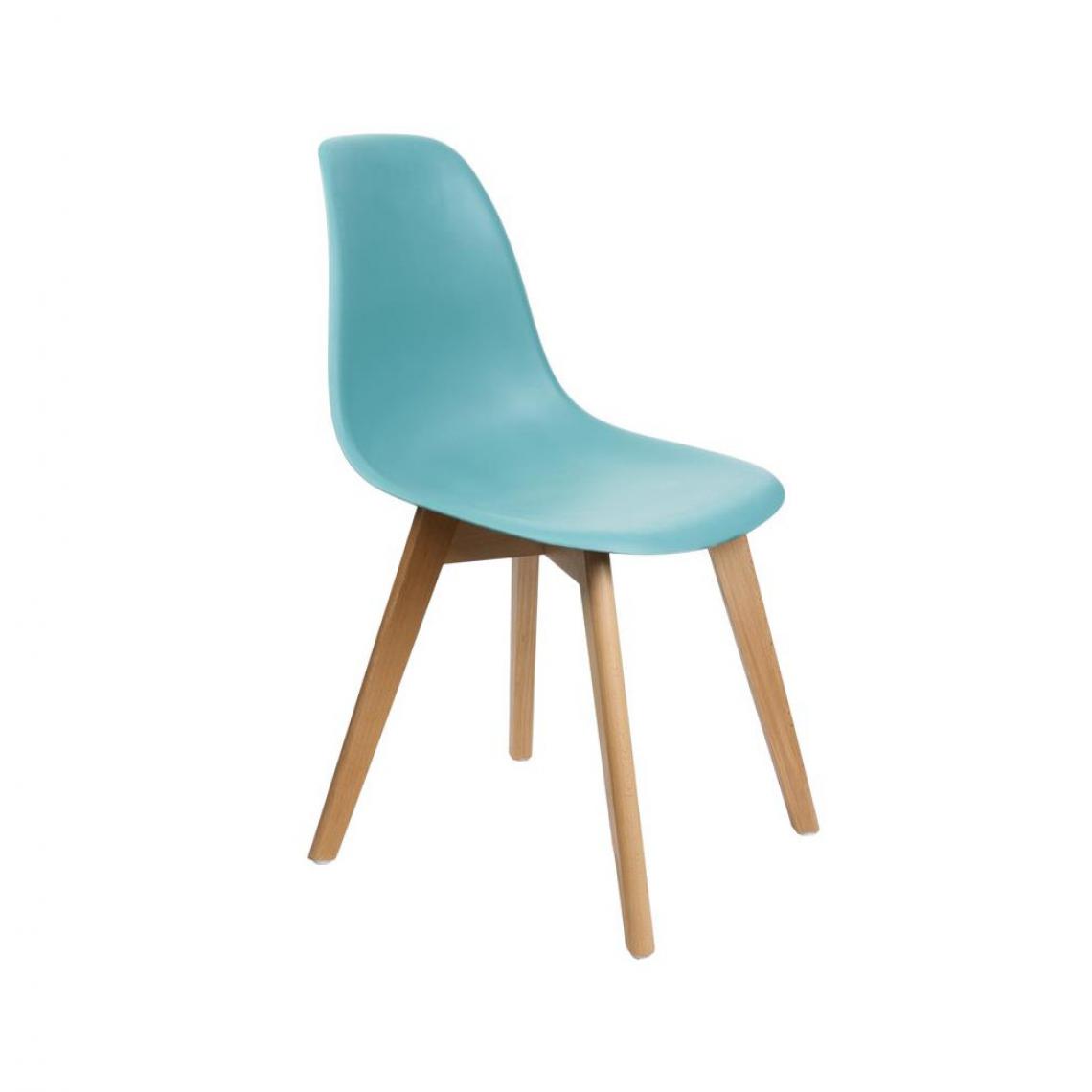 Ac-Deco - Chaise scandinave - L 46,2 x l 52 cm - Turquoise - Chaises