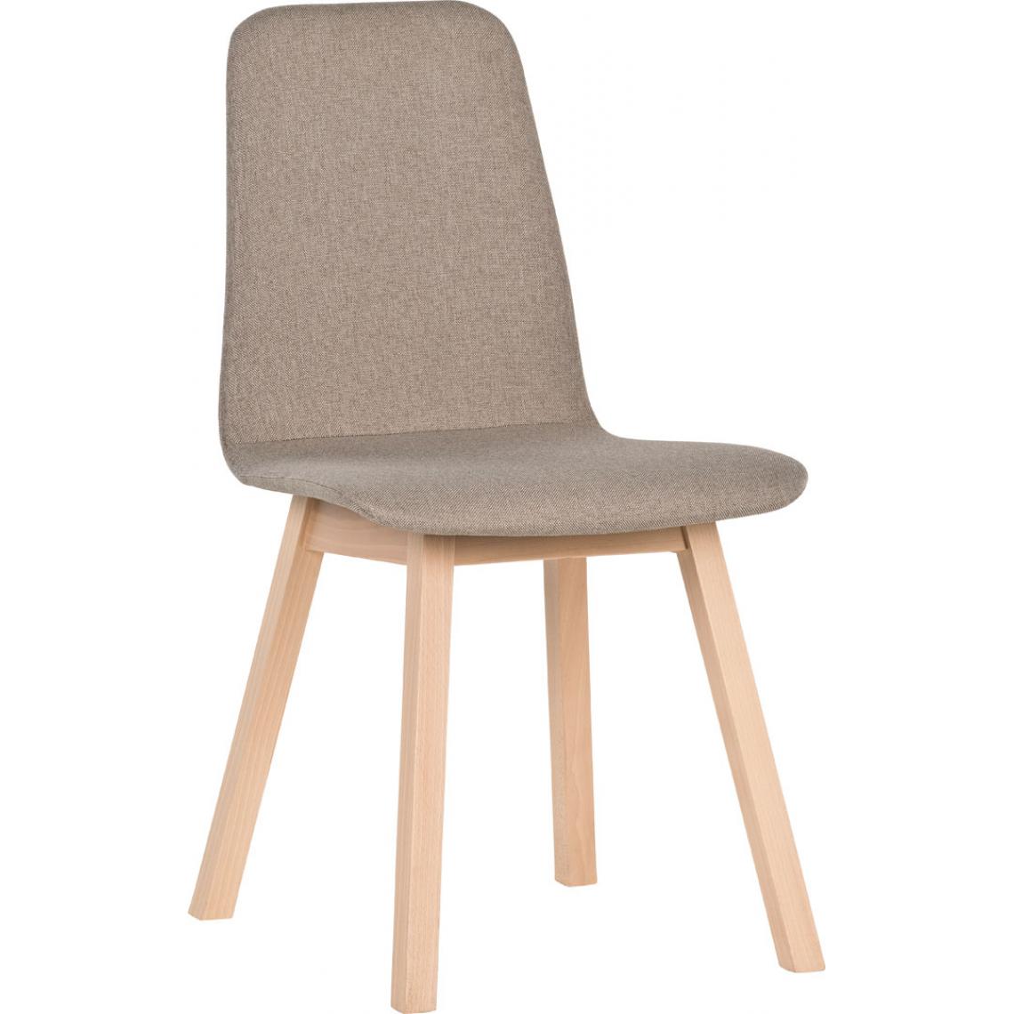 Hucoco - 4YOU - Chaise style scandinave - 85x50x45 cm - Assise et dosier ergonomiqe - Pieds en bois naturel - Chaise design - Chêne/beige - Chaises